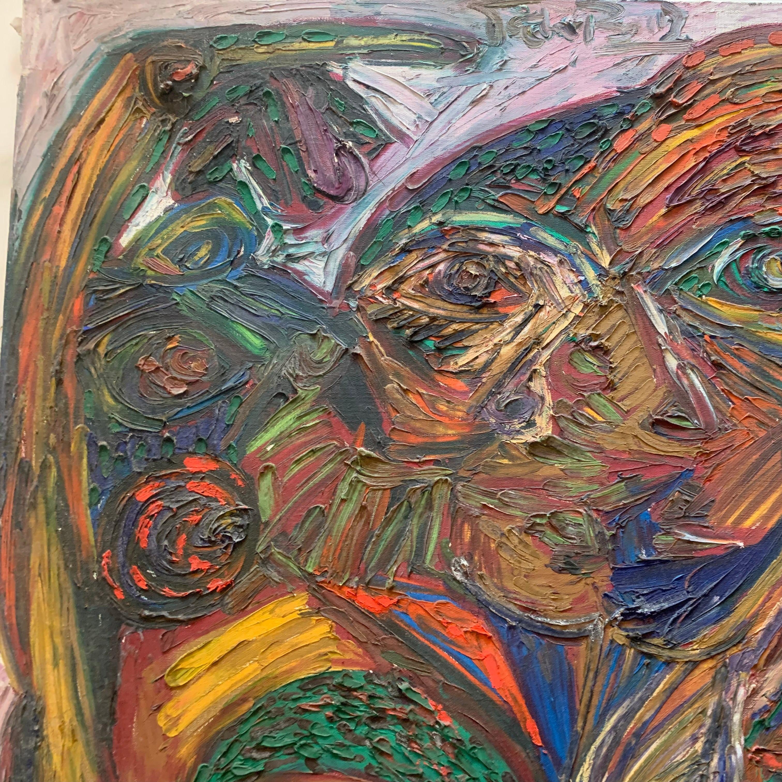 Retrato cubista de mujer. Patrick Boudon. Art Informel. Escuela de París. 1970s. en venta 7