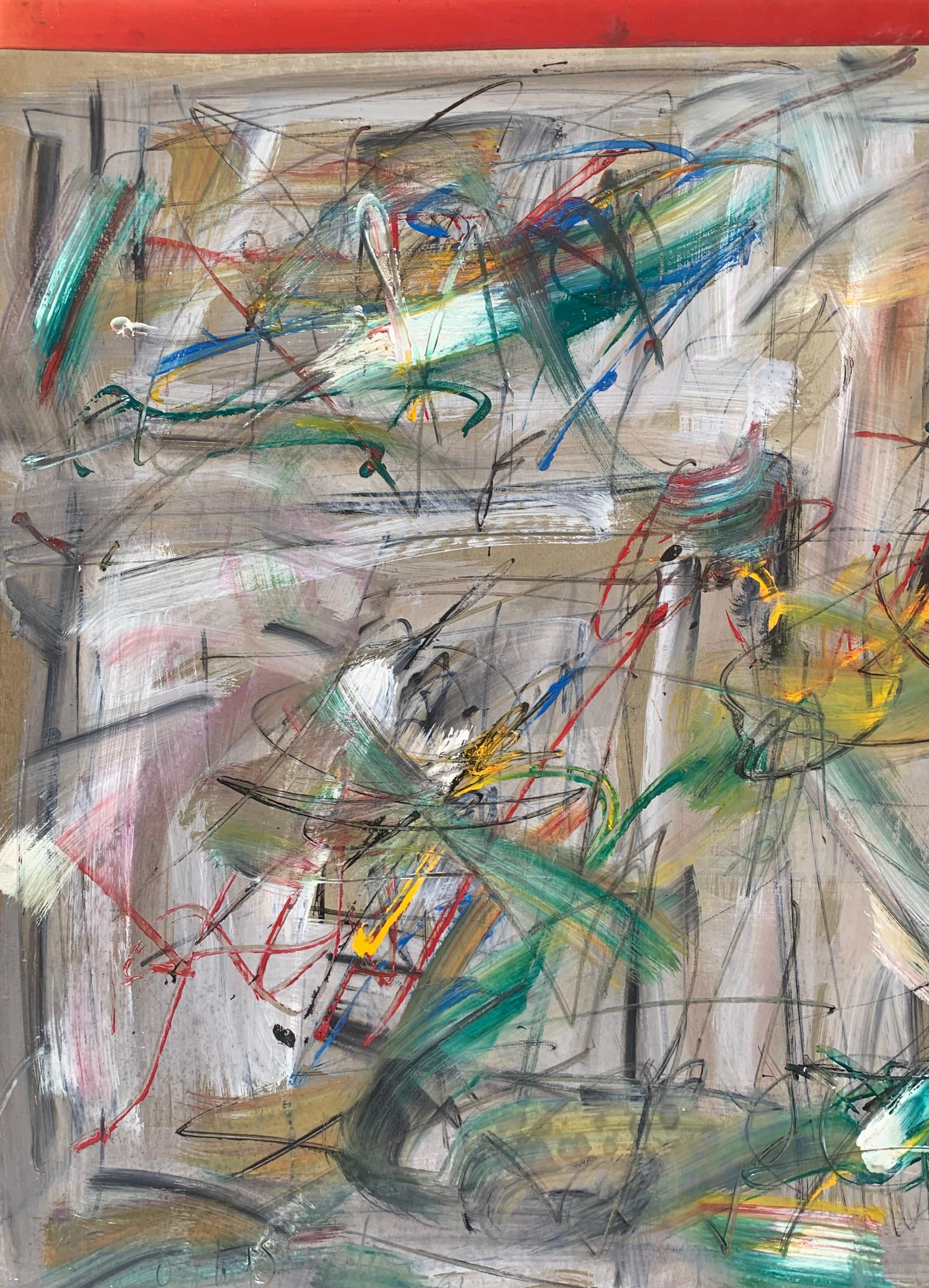 French school Abstract Composition N.2. By Patrick Boudon. Dated 1963 4