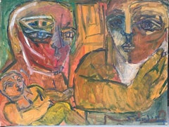 Vintage Patrick Boudon. Inner Family.  Post-war Expressionism. 1970s.