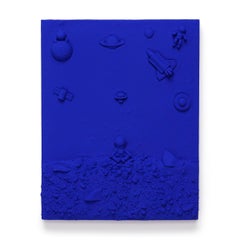 "Blauer Mond" Gemälde in Mischtechnik