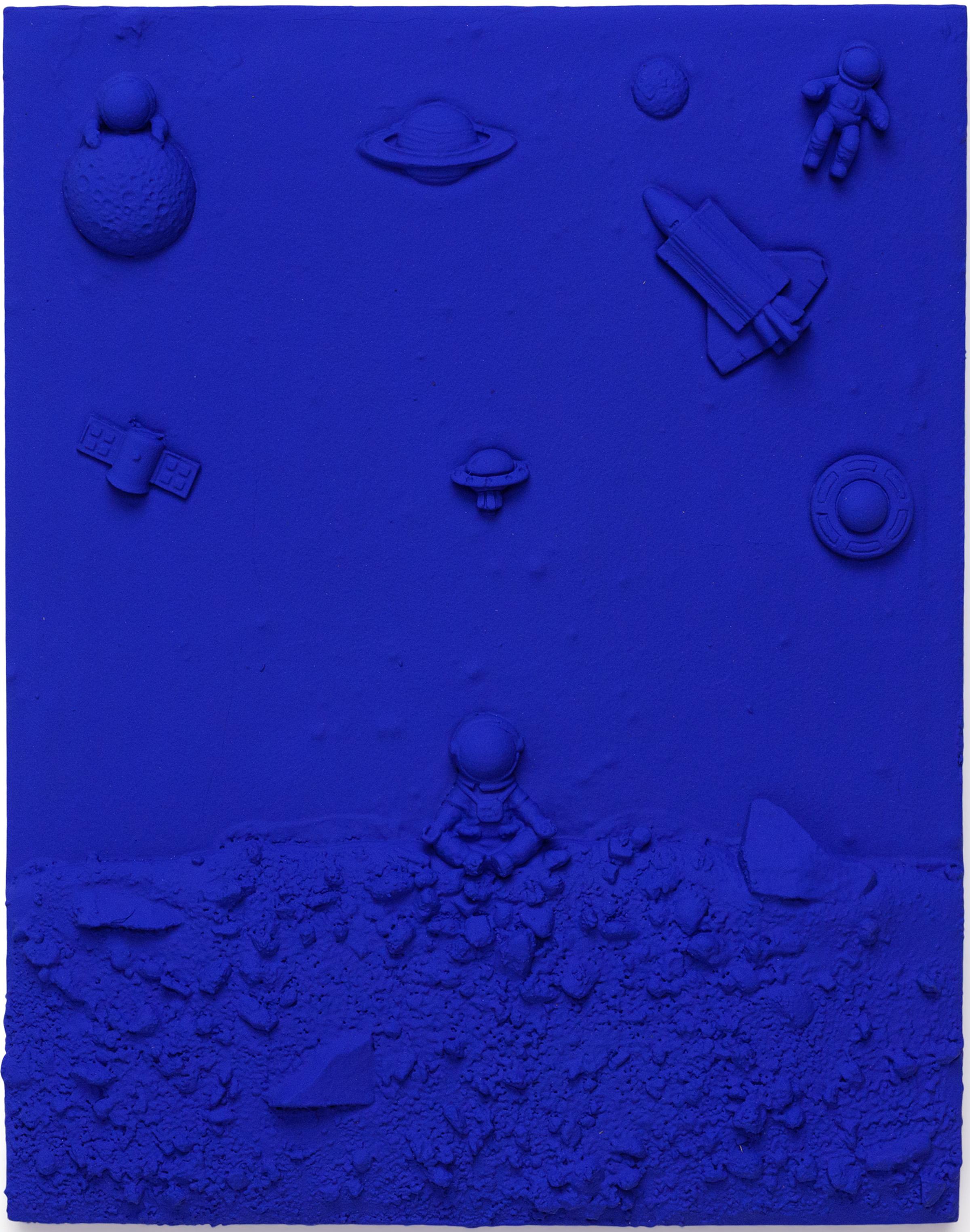 "Blue Moon" Mixed Media Painting