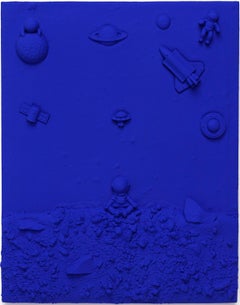 "Blue Moon" Mixed Media Painting