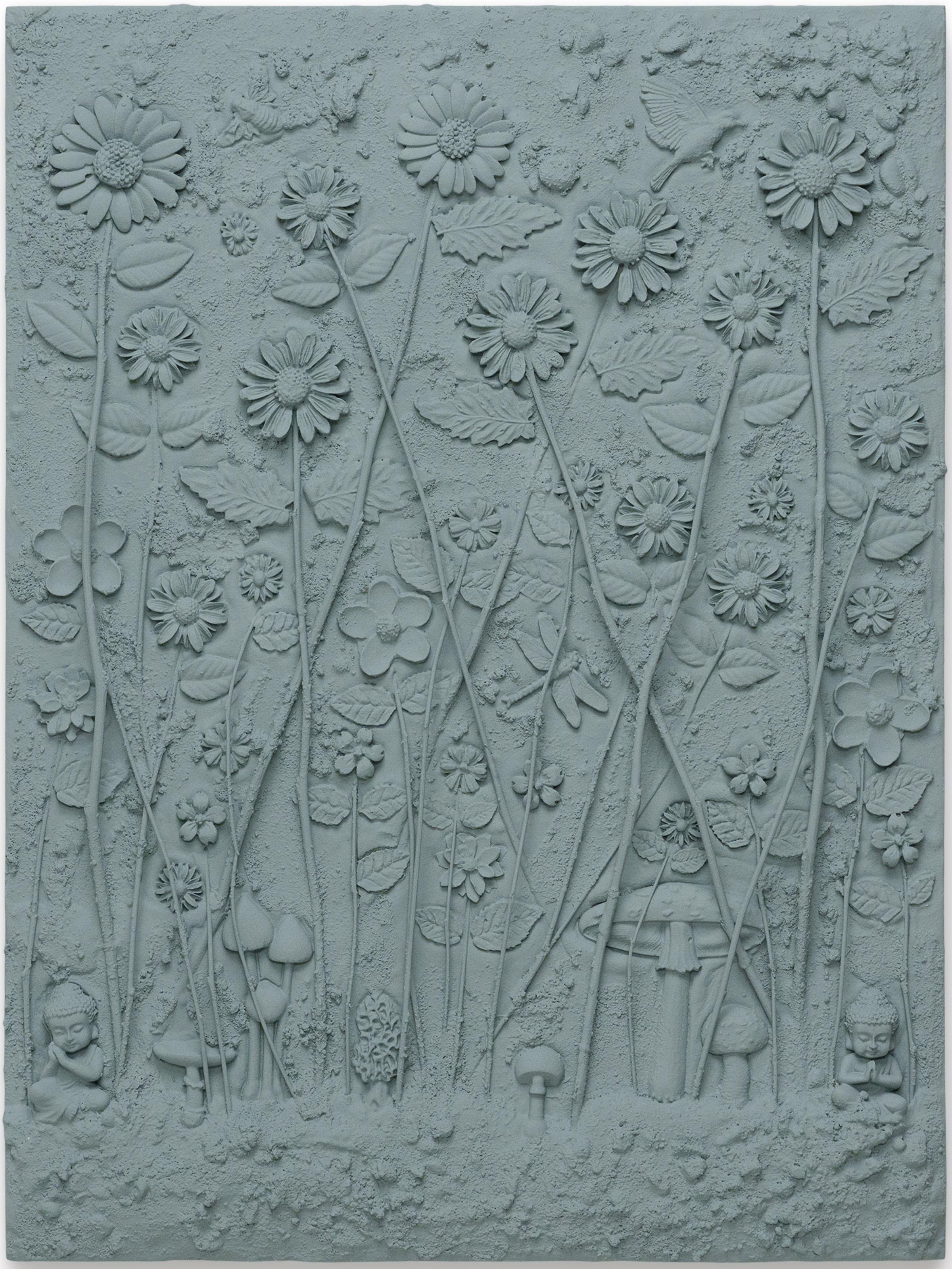 "Lichen Garden 01" Mixed Media Painting