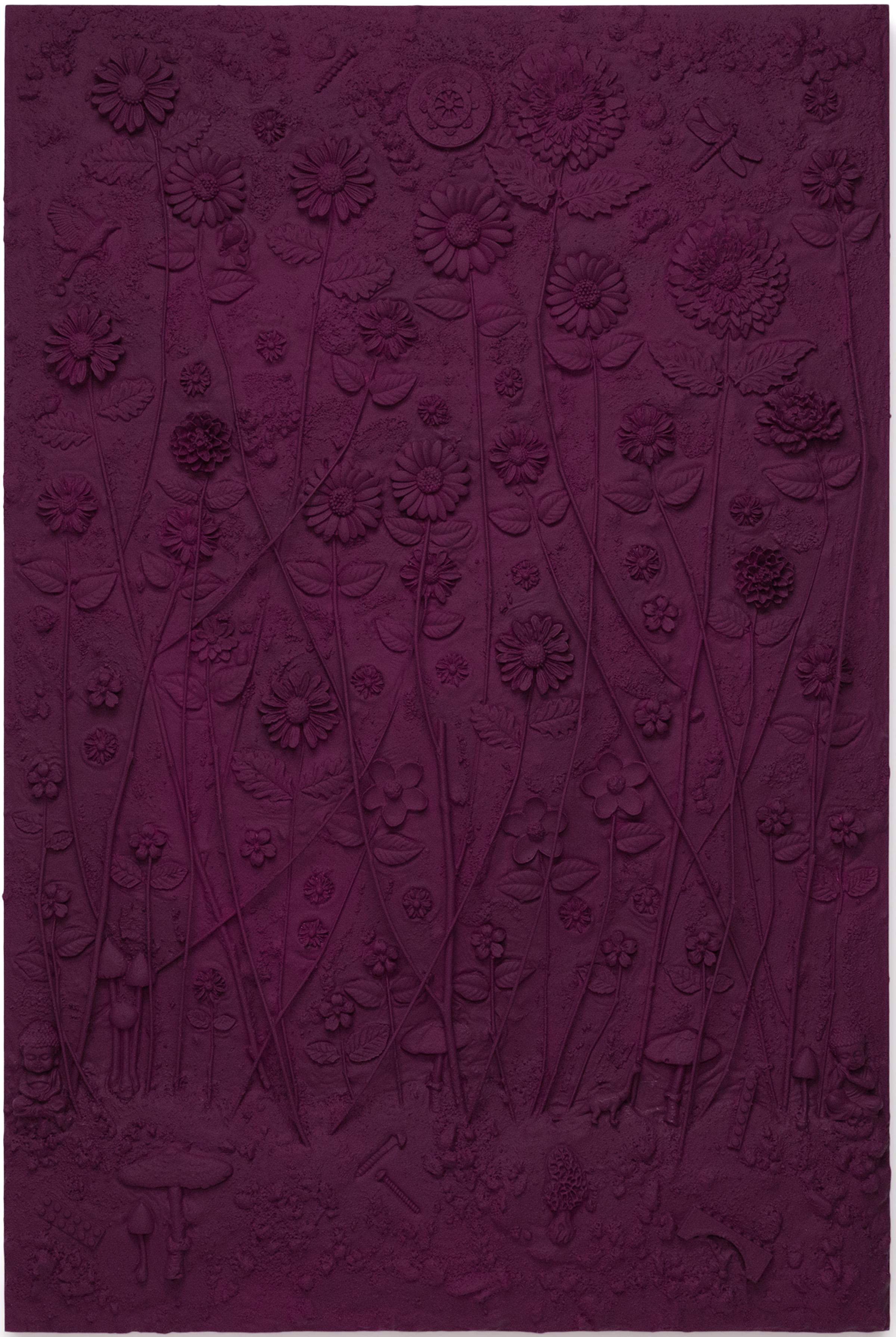 "Plum Garden 01" Mixed Media Painting