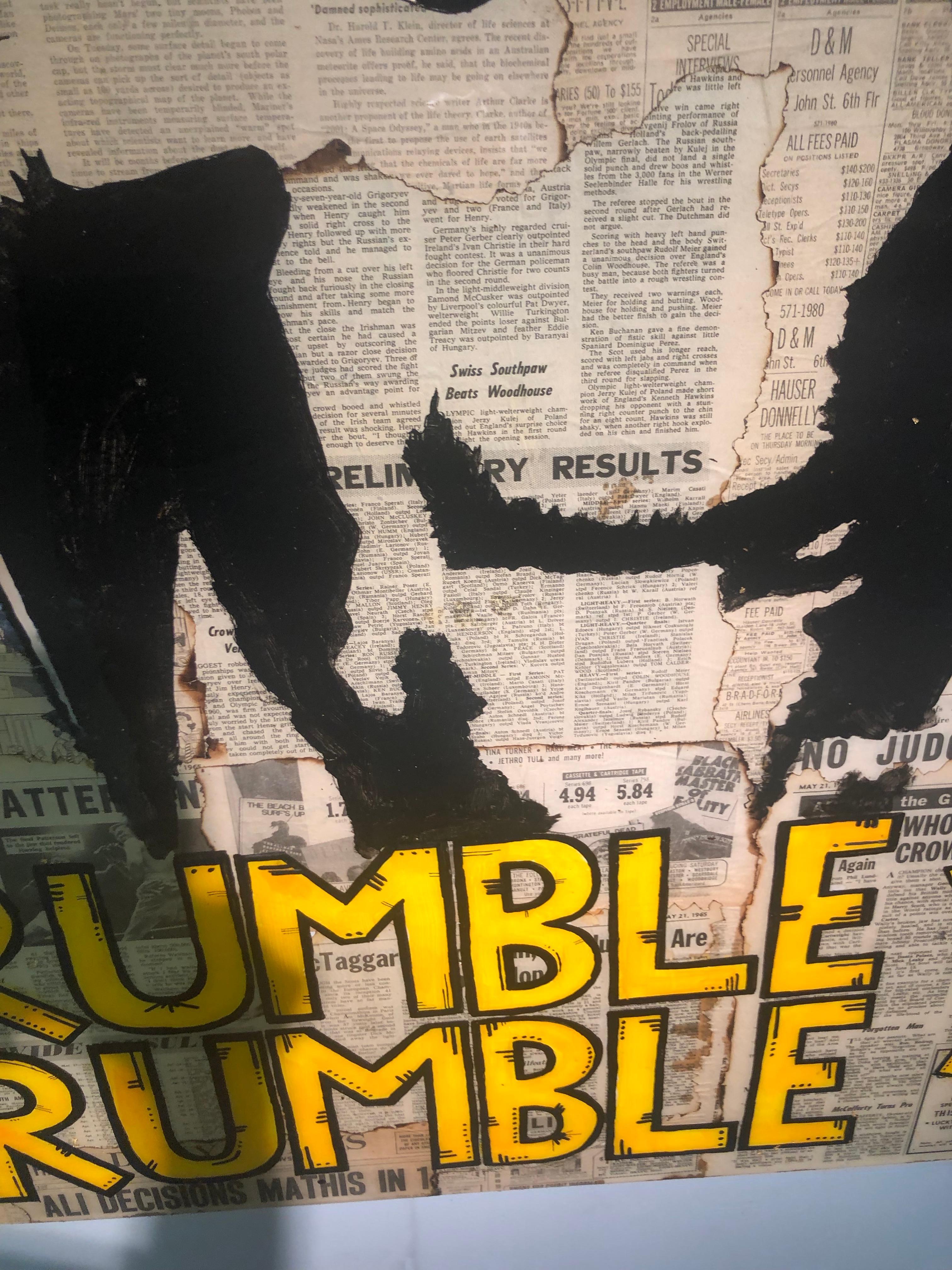 Rumble Young Man – Muhammad Ali:: Pop-Art-Fotocollage mit Vintage-Nachdruck 1