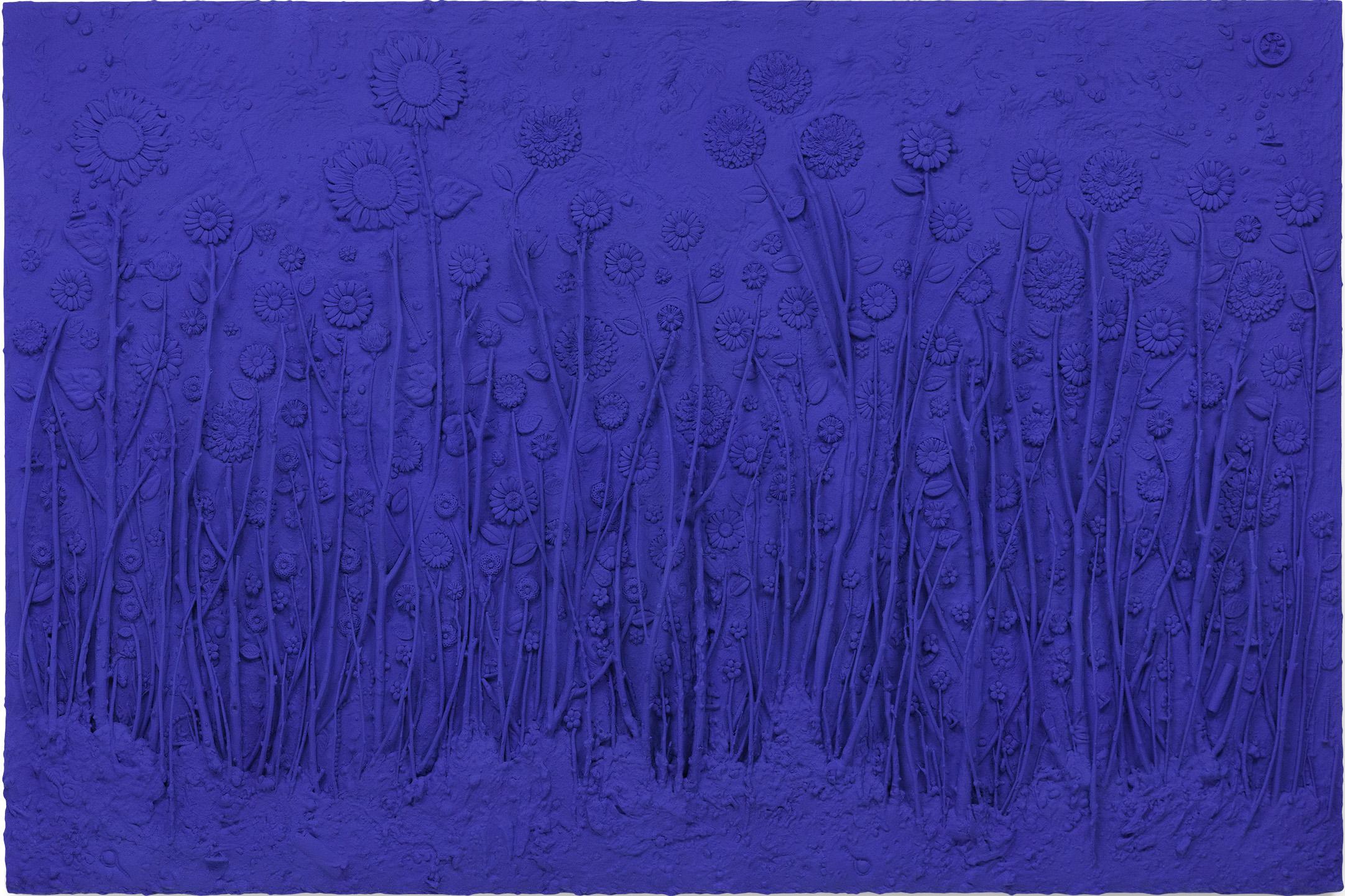 "Ultrablue Garden 03" Mixed Media Painting