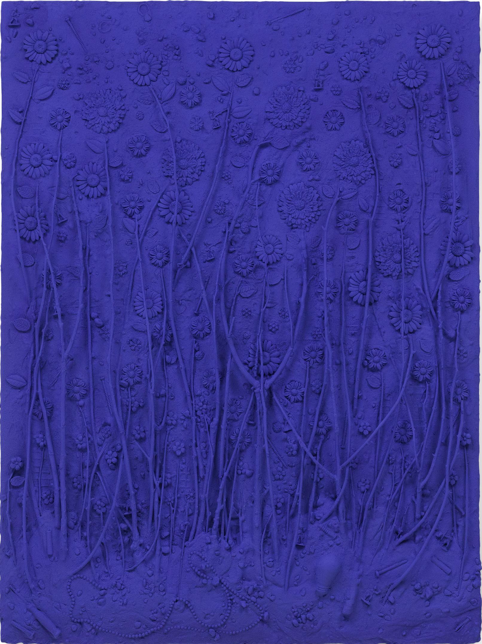 "Giardino Ultrablu 04" Pittura a tecnica mista