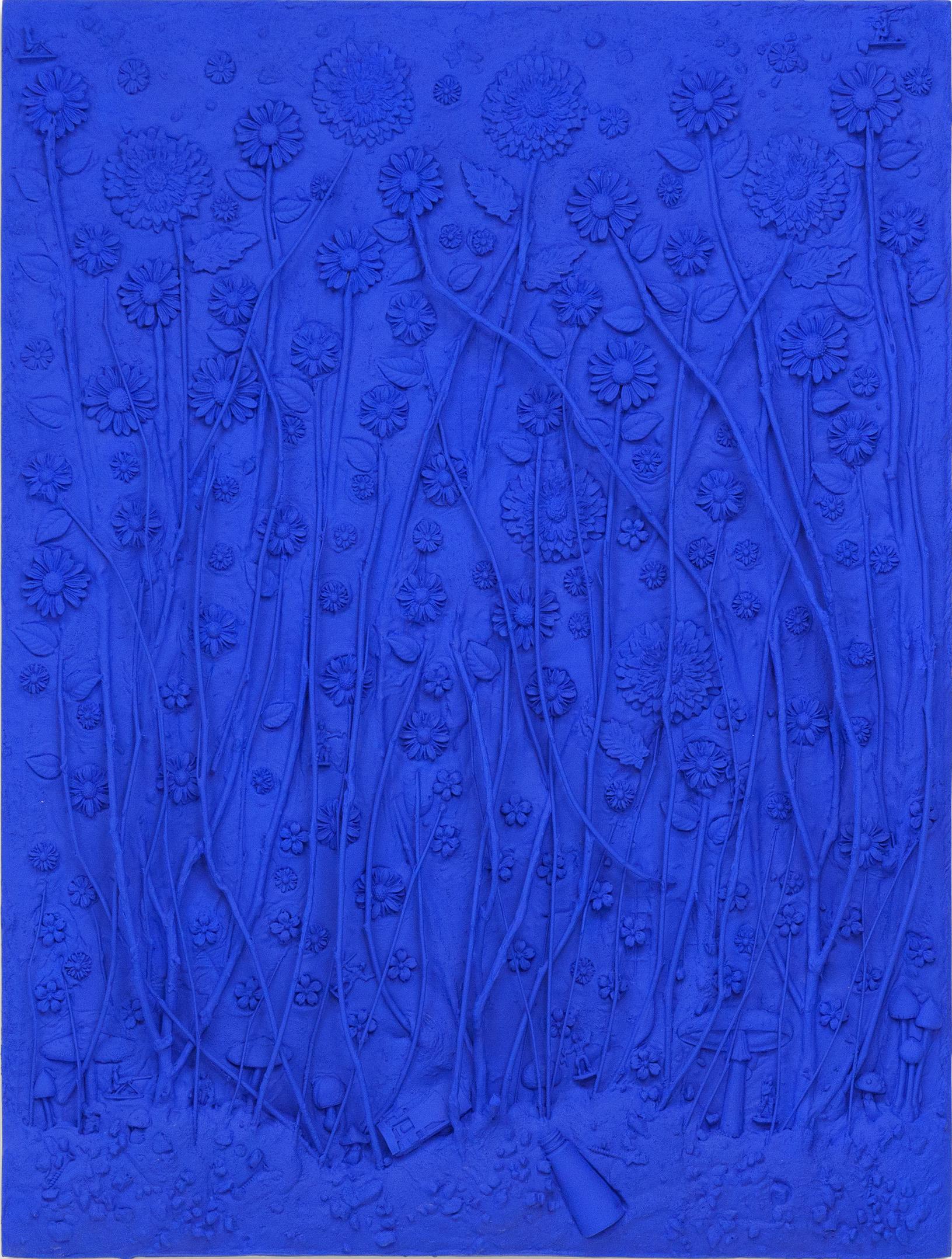 "Ultrablue Garden 05" Mixed Media Painting