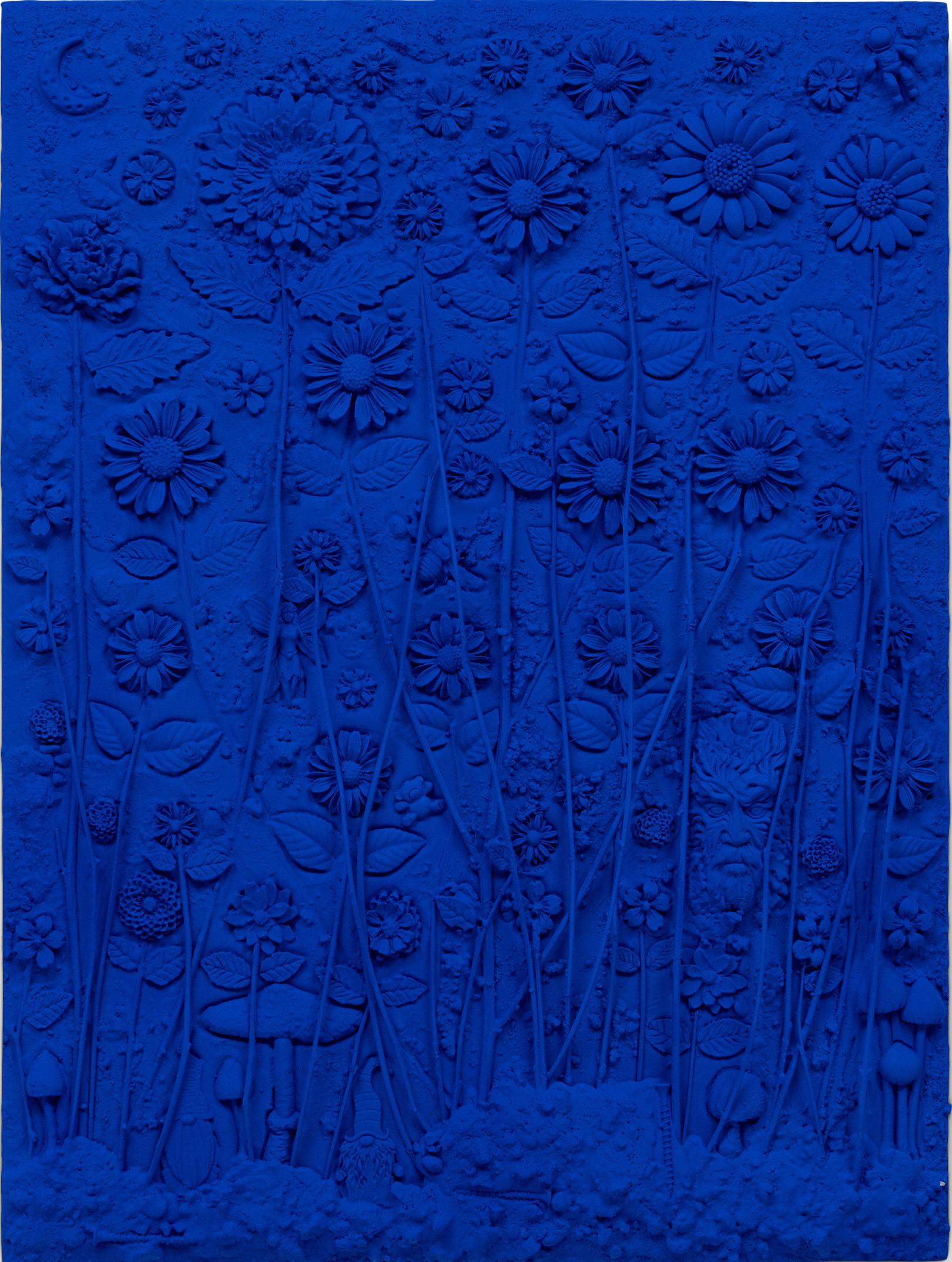 "Jardín Ultraazul 06" Pintura en técnica mixta