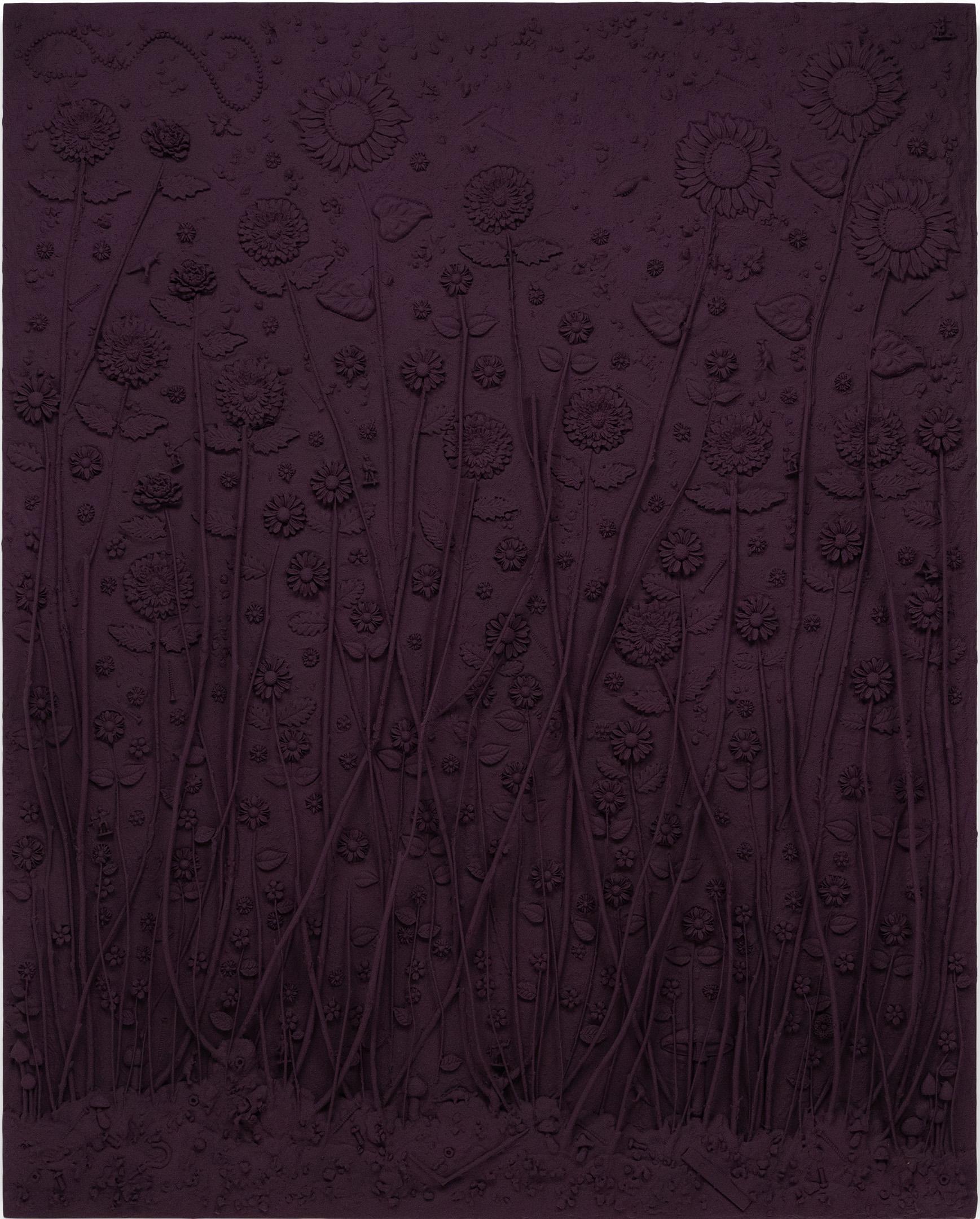 "Giardino viola 01" Pittura a tecnica mista