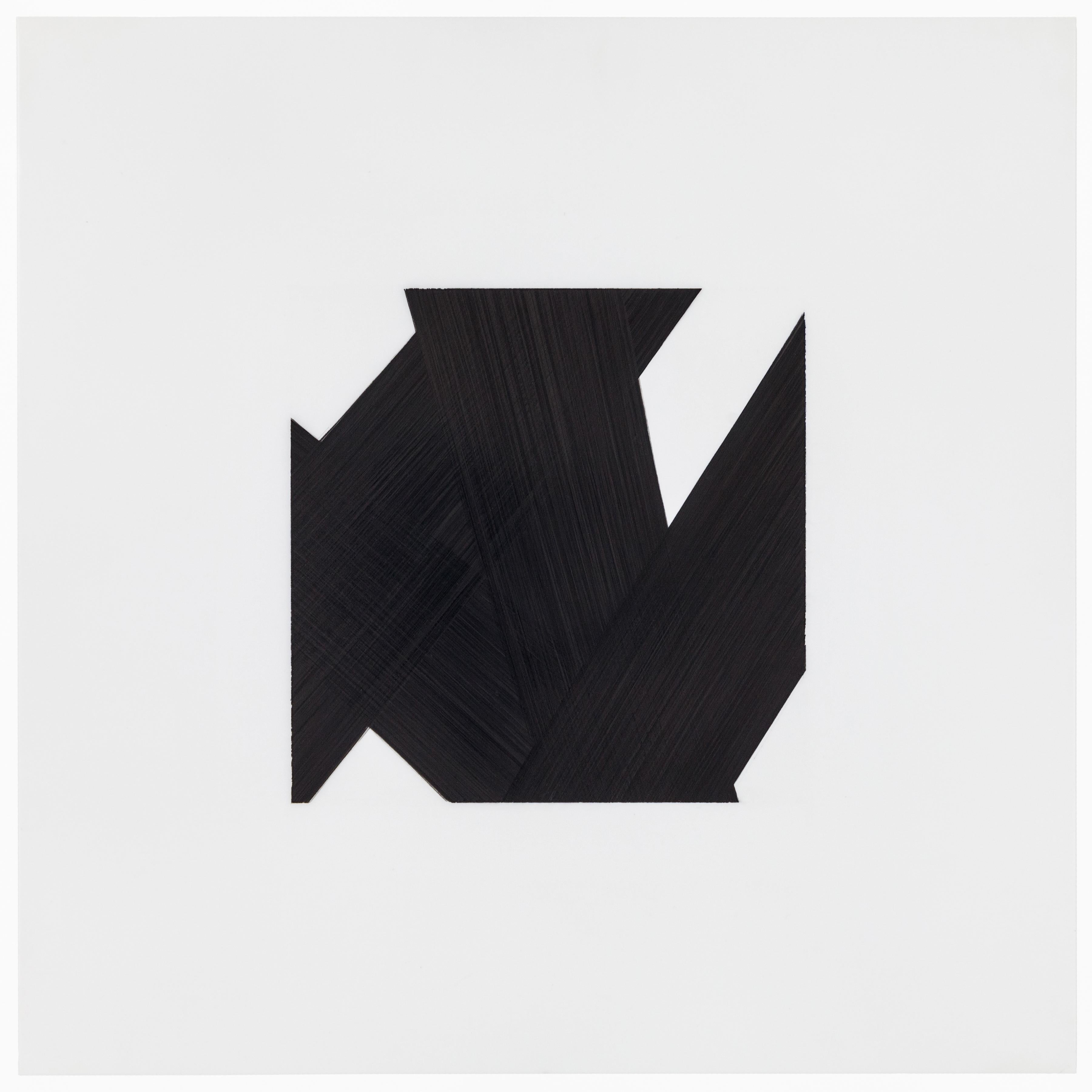 Contemporary New York artist Patrick Carrara's Black Ink on Mylar Drawing Triptych was created in 2016. This is his latest series Appearance, which he started ten years ago and also progresses by number. He uses black ink on Mylar, layering over and