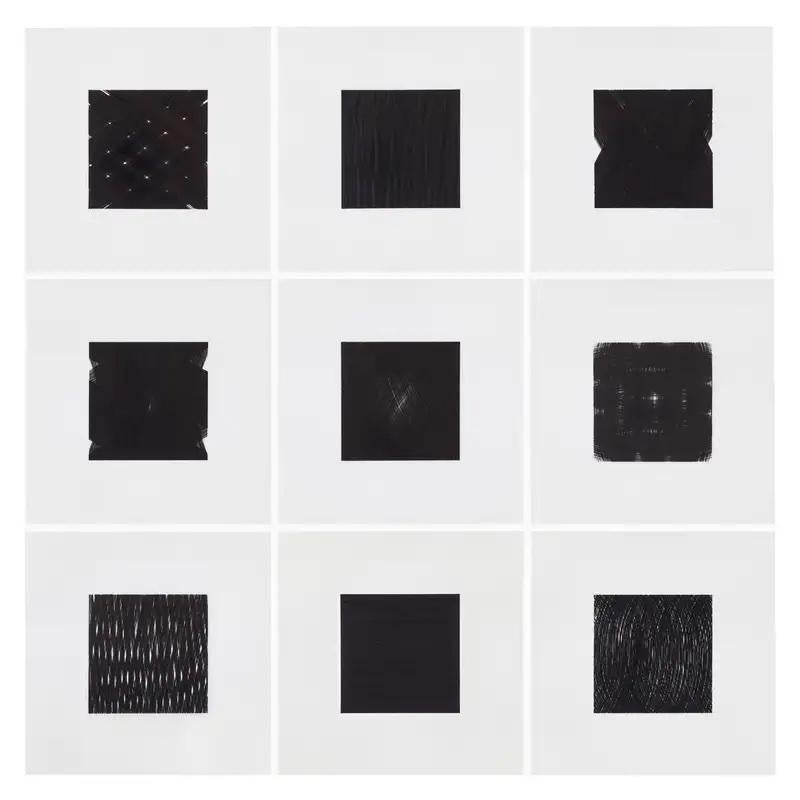 Contemporary New York artist Patrick Carrara's black ink on Mylar drawings were created in 2013 - 2015. This is his latest series Appearance, which he started ten years ago and also progresses by number. He uses black ink on Mylar, layering over and