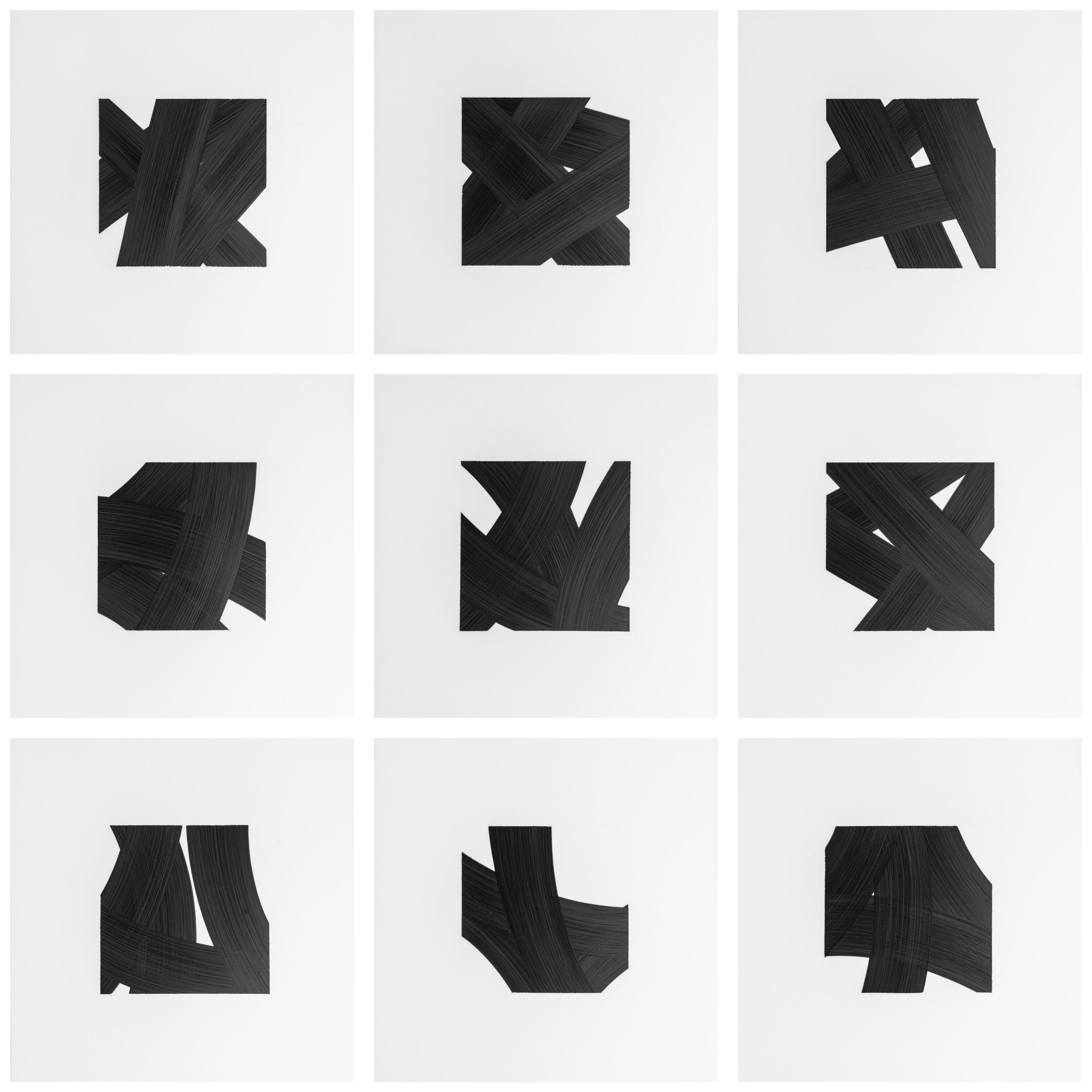 Patrick Carrara Black Ink on Mylar Drawings, Appearance Series, 2016 - 2017 For Sale