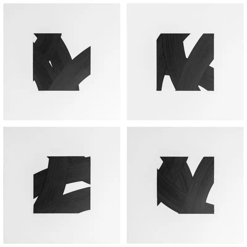 Les dessins à l'encre noire sur Mylar de l'artiste new-yorkais contemporain Patrick Carrara ont été créés en 2017. Il s'agit de sa dernière série Appearance, qu'il a commencée il y a dix ans et qui progresse également par numéros. Il utilise de
