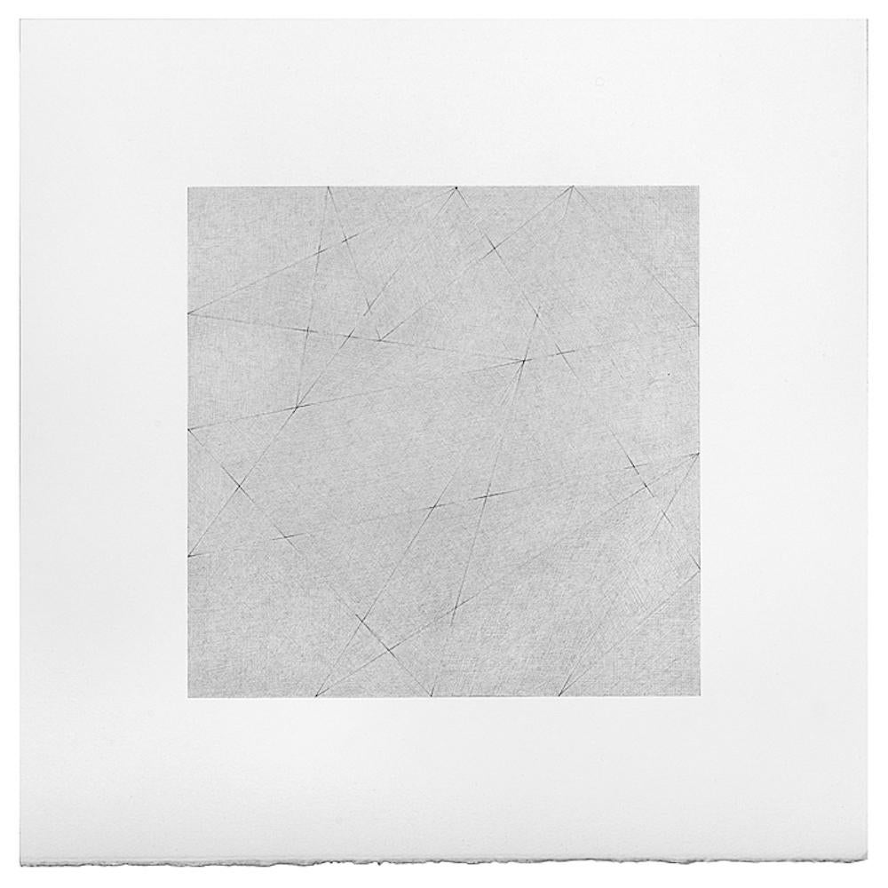 American Patrick Carrara Divided Lines Triptych, Graphite on Paper, 2010 For Sale