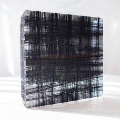 Untitled #4- Plexiglass and black nylon thread minimalistic abstract sculpture