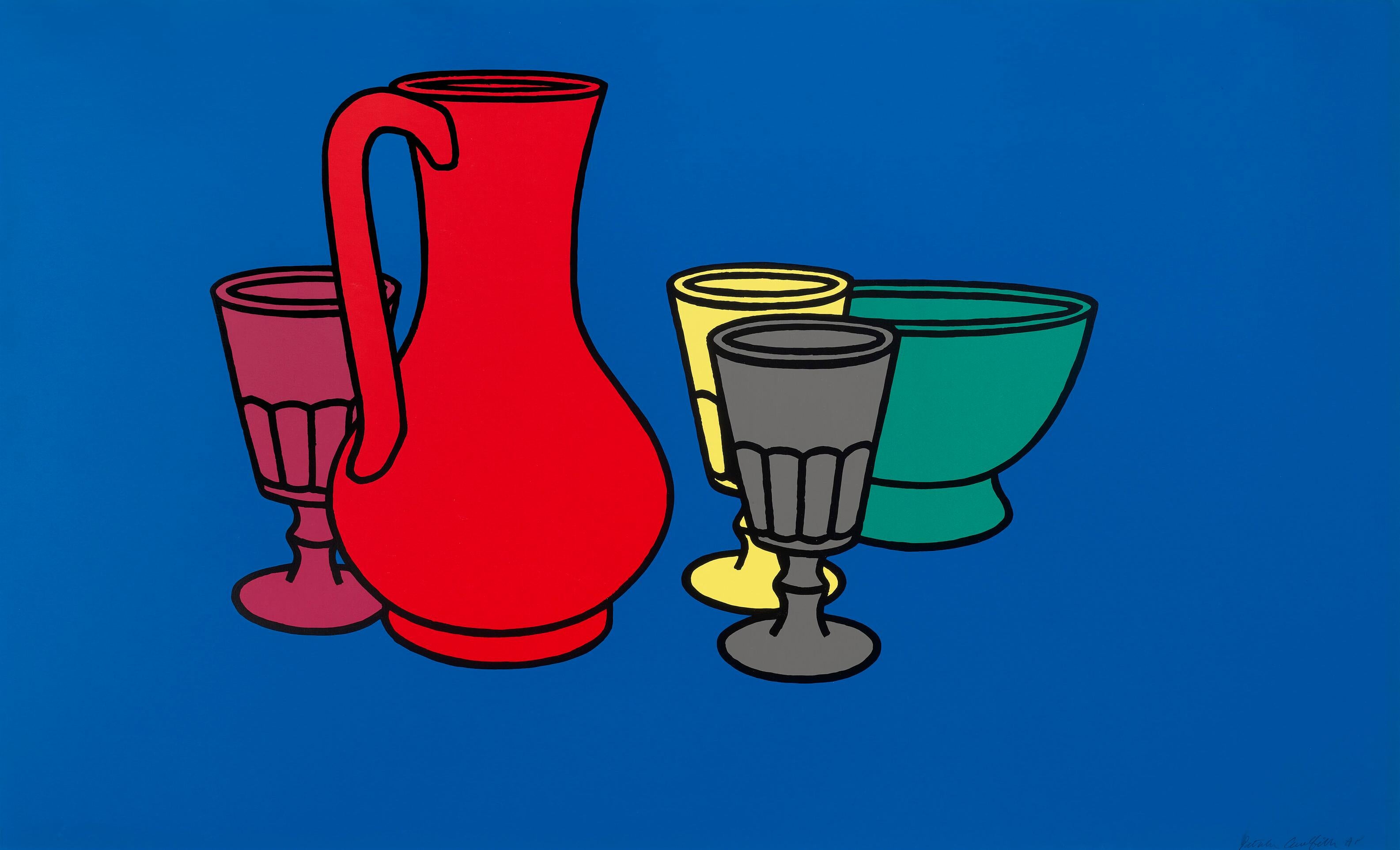 Colored Still Life -- Print, Screen Print, Still Life, Pop Art by Caulfield - Blue Still-Life Print by Patrick Caulfield