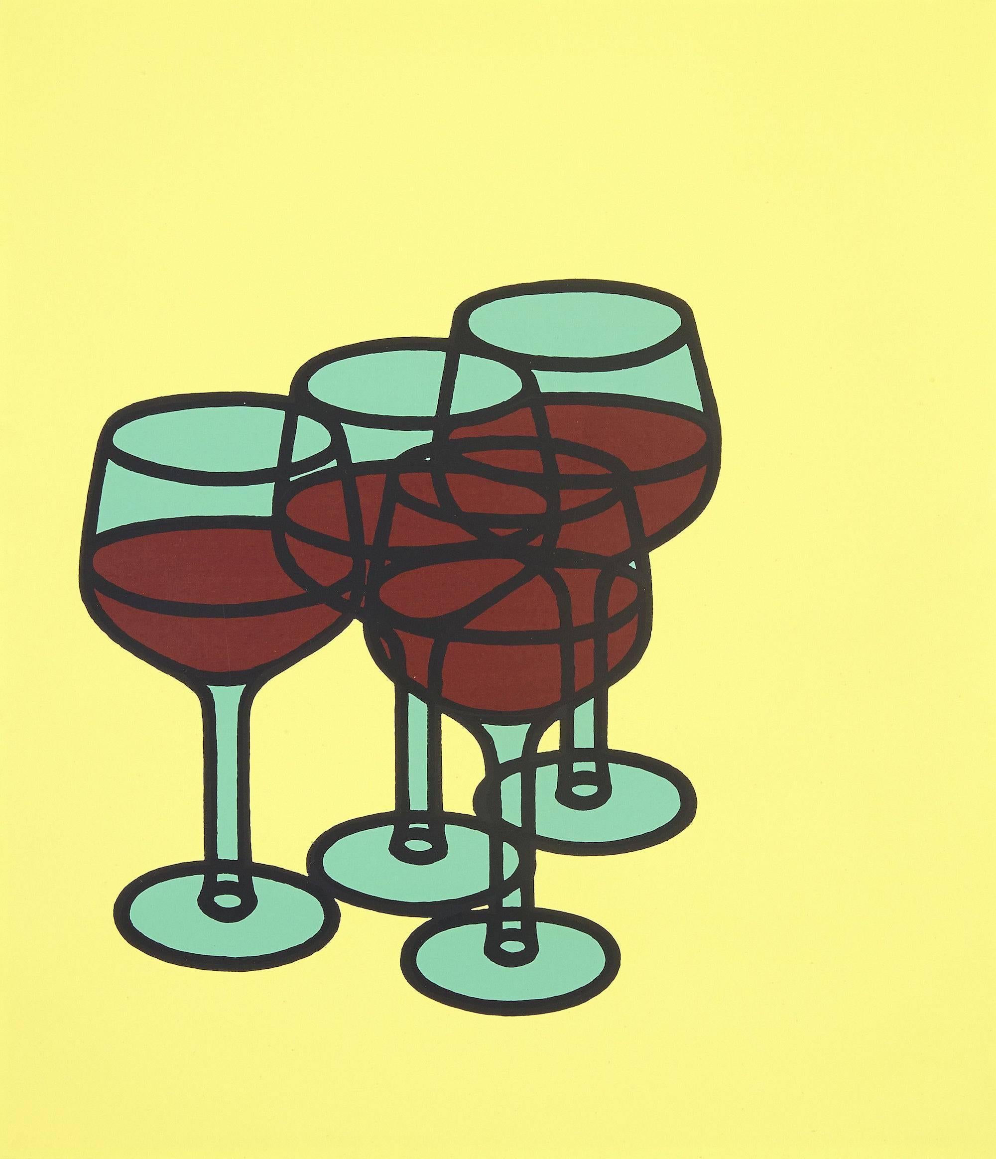 Patrick Caulfield Still-Life Print - Wine Glasses