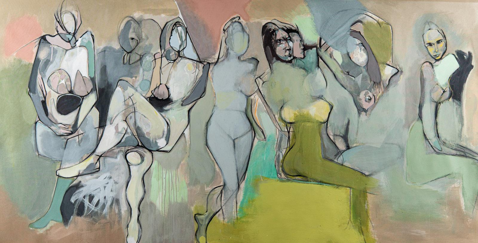 Patrick Collins Figurative Painting - Seven Sisters