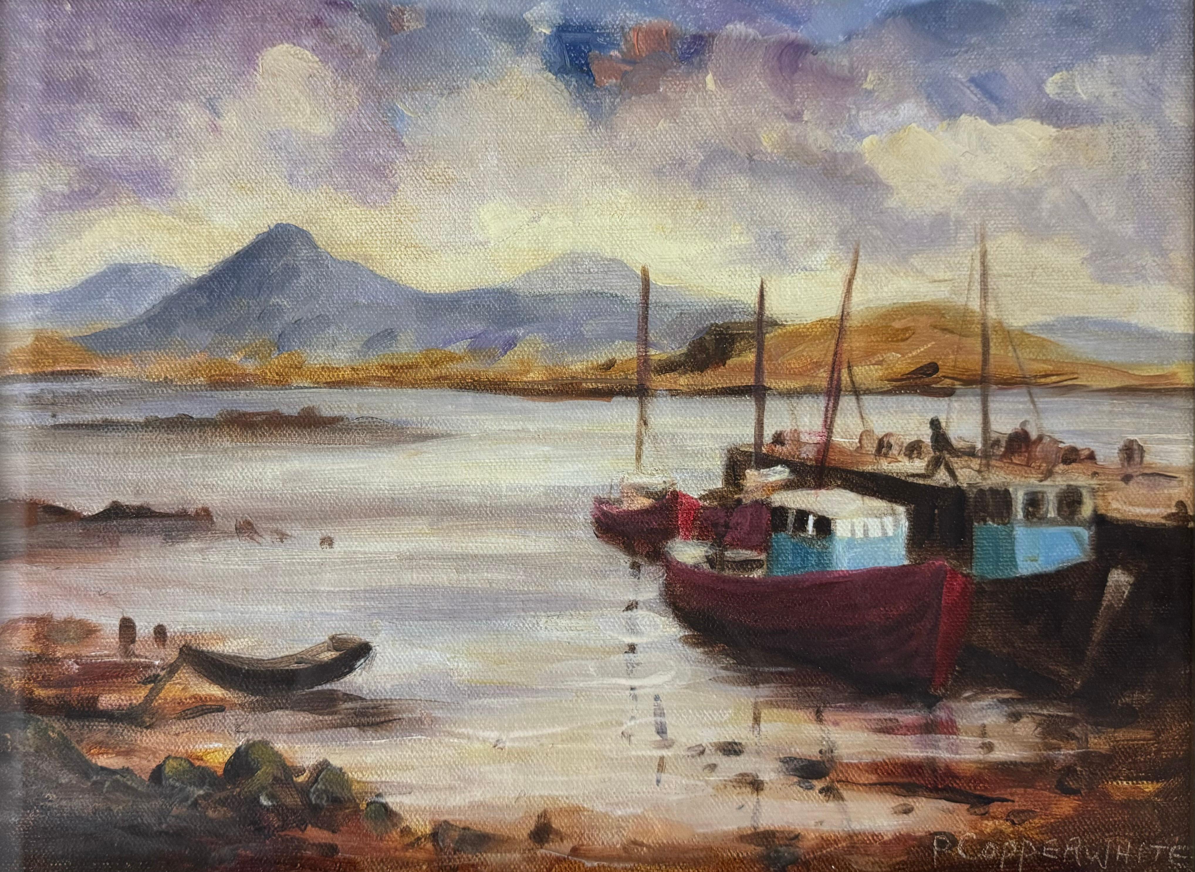 Barche sulla baia - Painting di Patrick Copperwhite