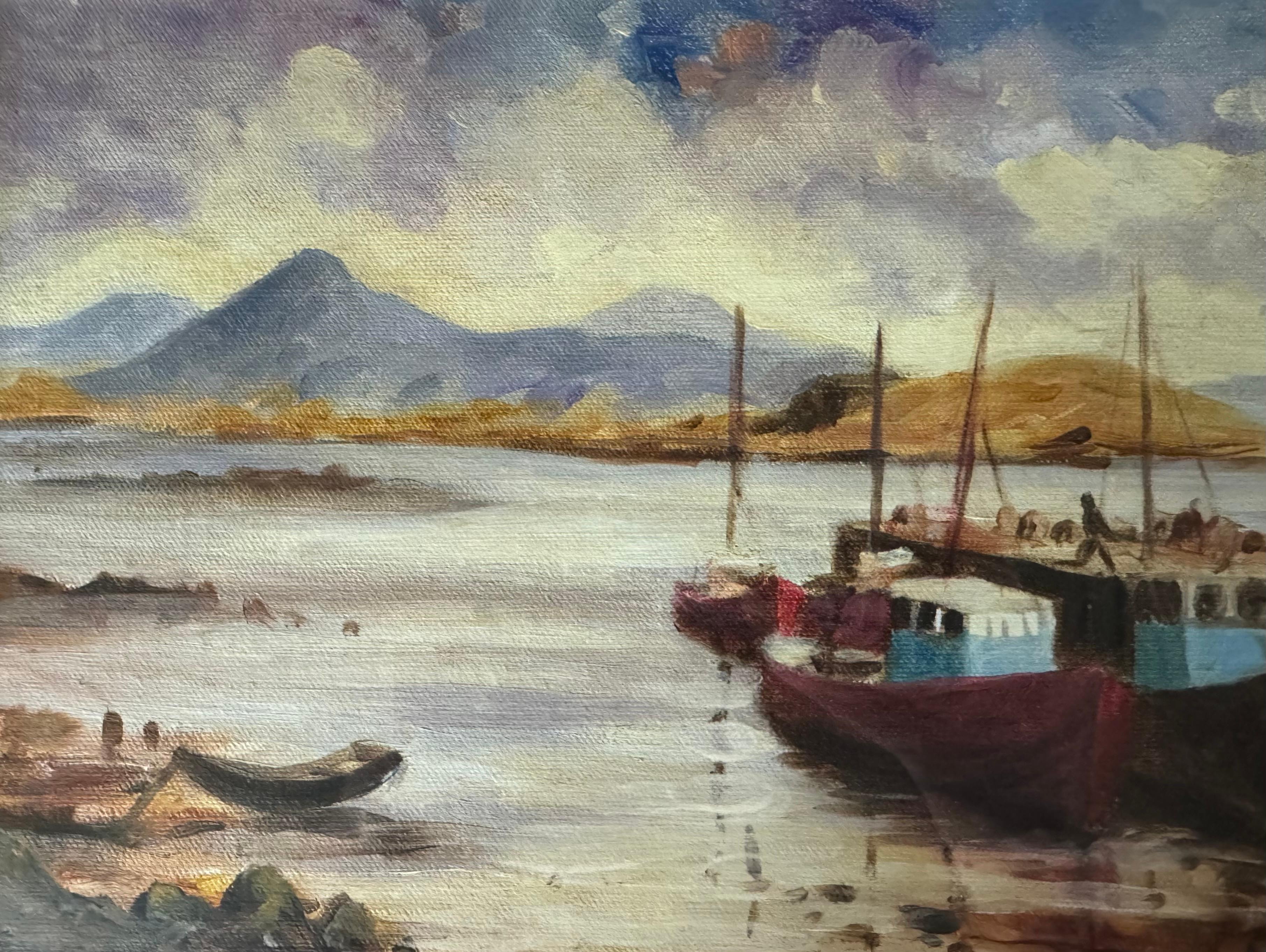 Fa parte del set, guarda nel mio negozio.


Pat costruì il suo studio/galleria nella loro casa. An He lavorò molto lì, ma preferì di gran lunga dipingere all'aperto, soprattutto nel Connemara. La sua risposta al paesaggio è immediata con