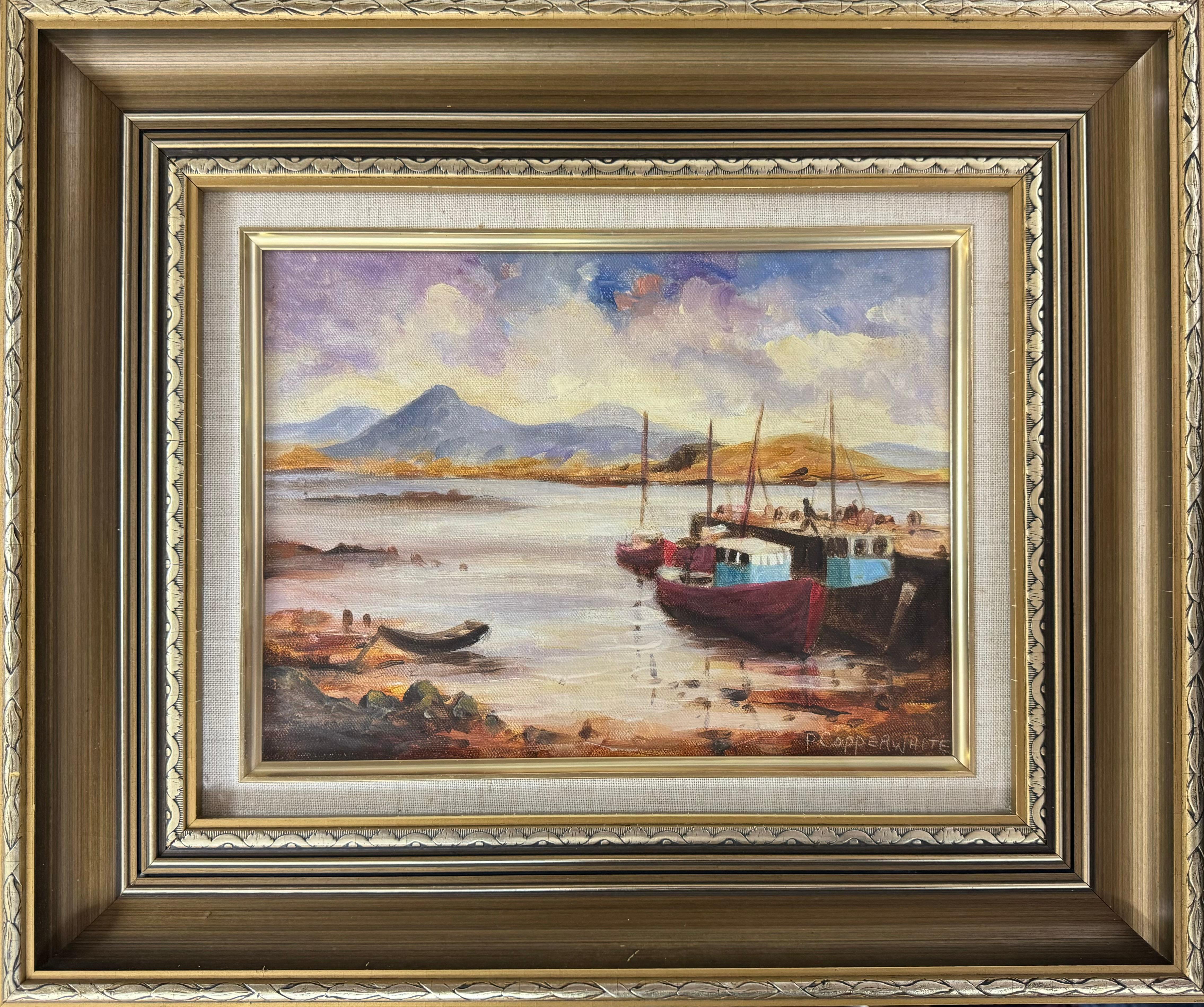 Landscape Painting di Patrick Copperwhite - Barche sulla baia