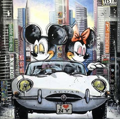 Minnie et Mickey, Bigli - peinture pop art originale - art contemporain