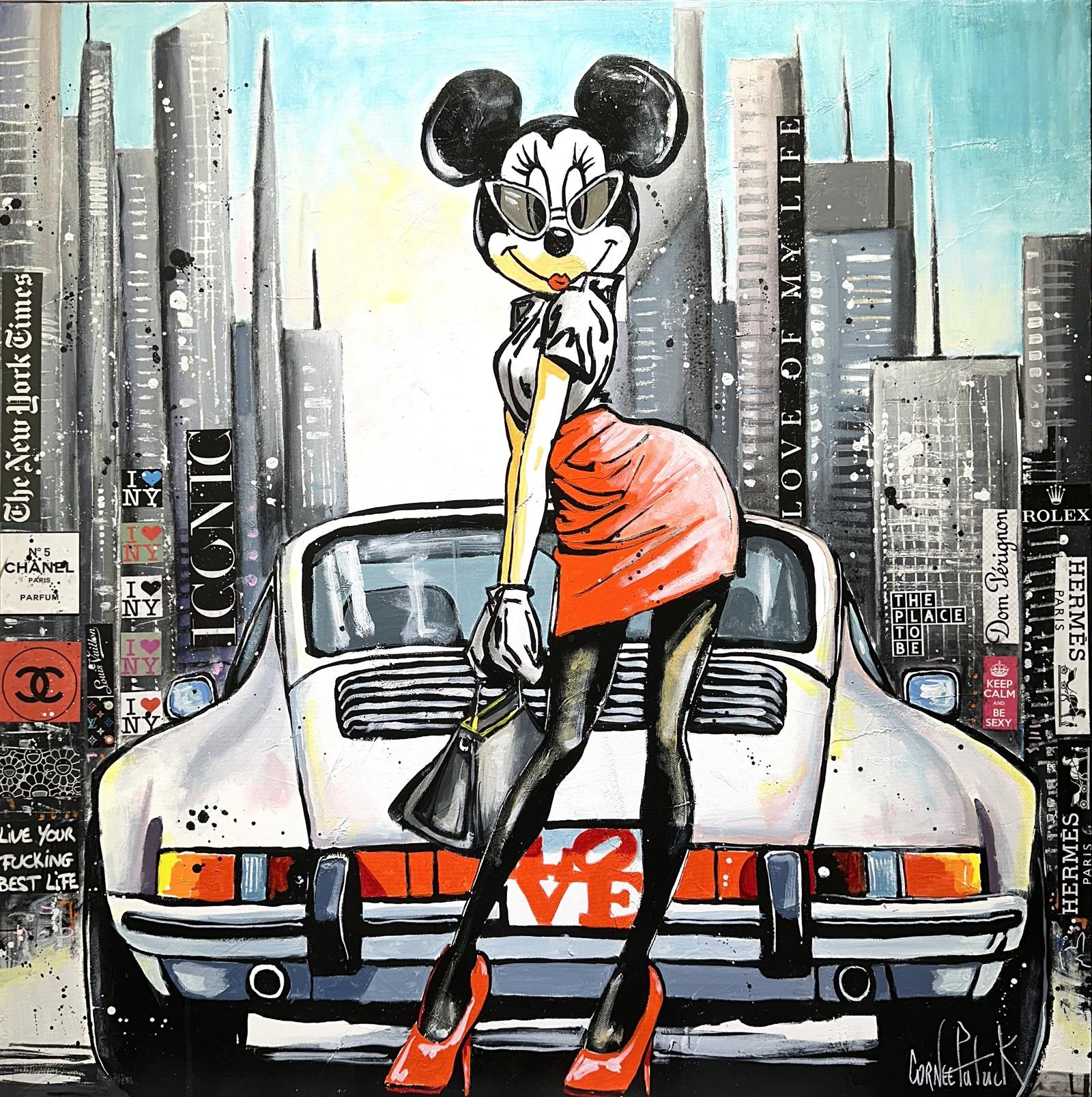 Minnie Mouse, My Life in New York - original pop art painting - contemporary art - Painting by Patrick Cornee
