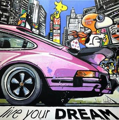 Snoopy's Dream: New York - original pop art painting - contemporary art
