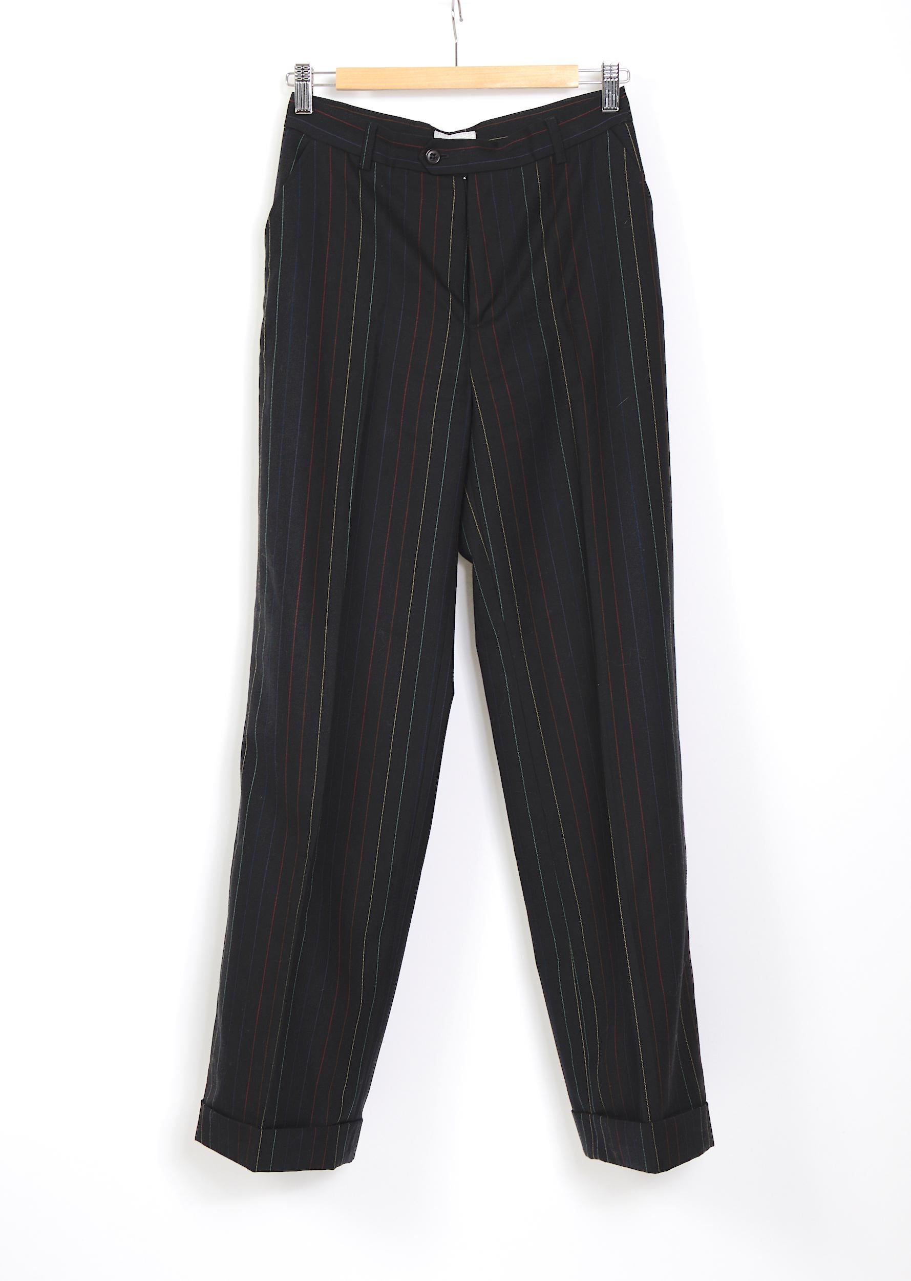 Patrick Cox vintage fall 1996 documented three piece colored pinstripe bleu suit For Sale 4