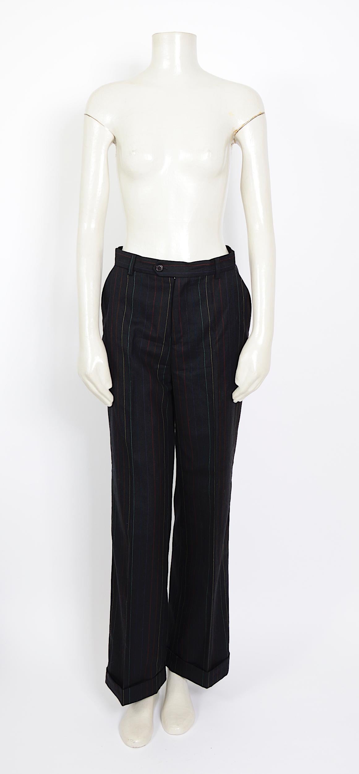 Patrick Cox vintage fall 1996 documented three piece colored pinstripe bleu suit For Sale 3