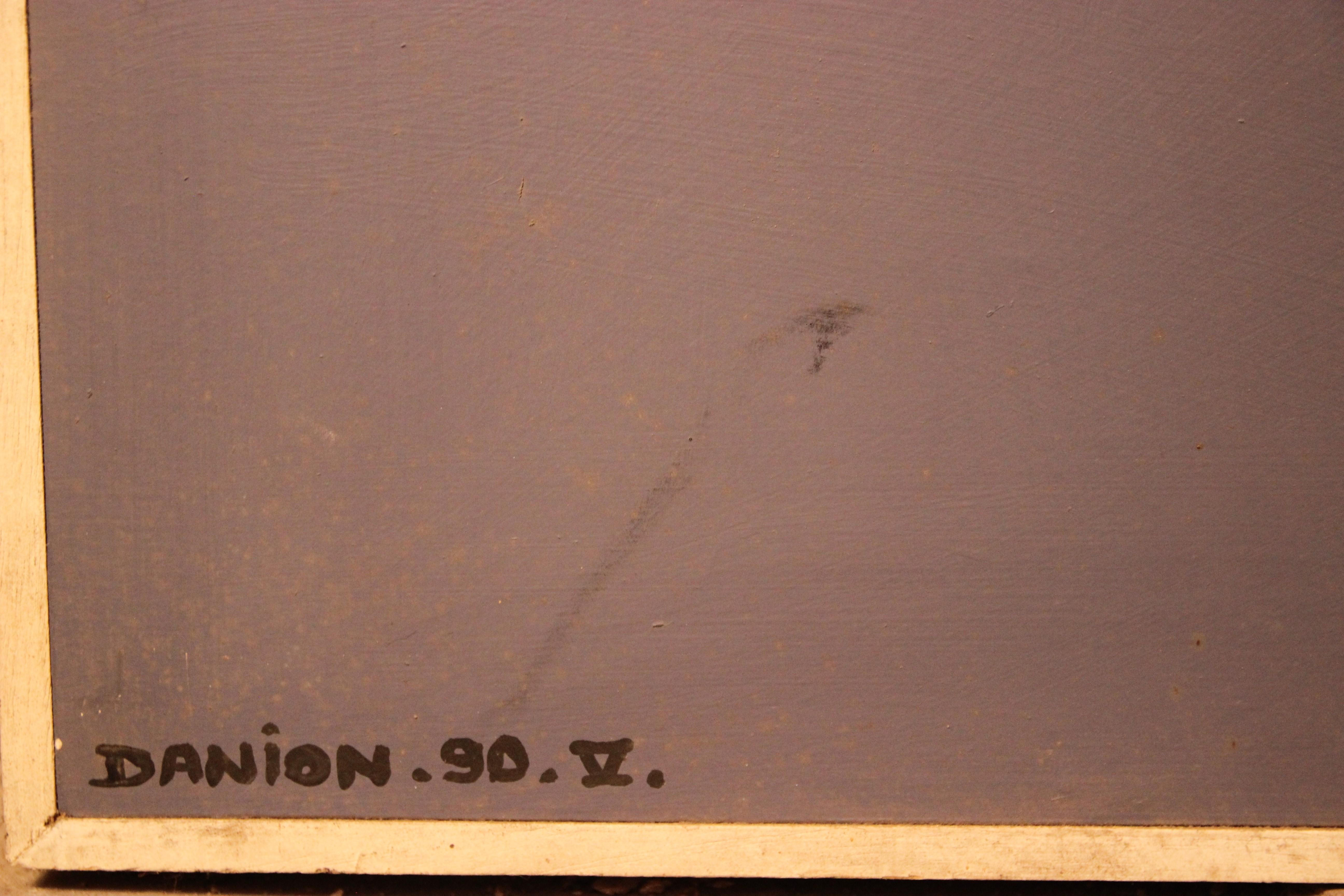 Patrick Danion, Programme Crepuscule, Gemälde, Acryl auf Holz, 1990 (Französisch) im Angebot