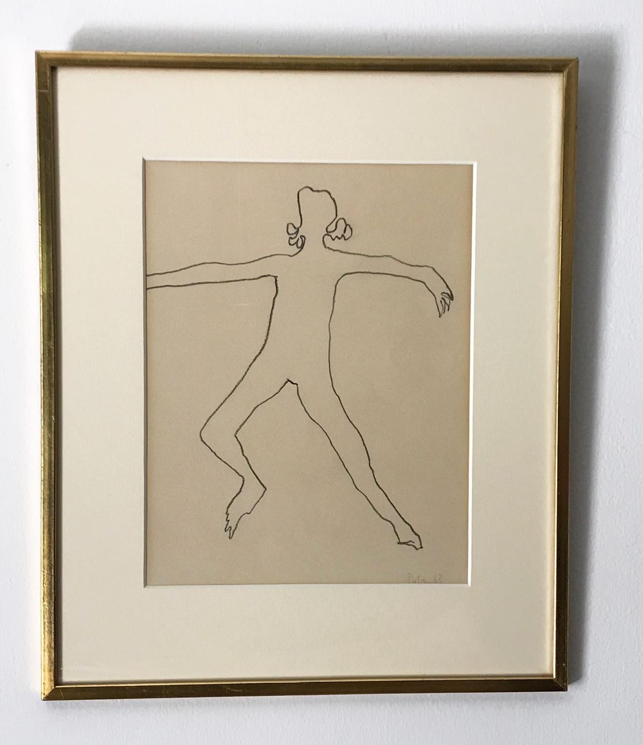 A pencil on paper sketch entitled 'Dancer' - signed and dated. Provenance: Queen Square Gallery, Leeds.

Framed in a gilt frame with labels verso.

Patrick Dolan (1926-1980)
Patrick Dolan was born in Ireland. He was an associate of Francis