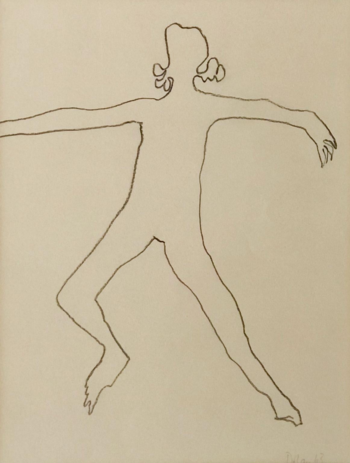 British PATRICK DOLAN Pencil on Paper, 'Dancer', 1963