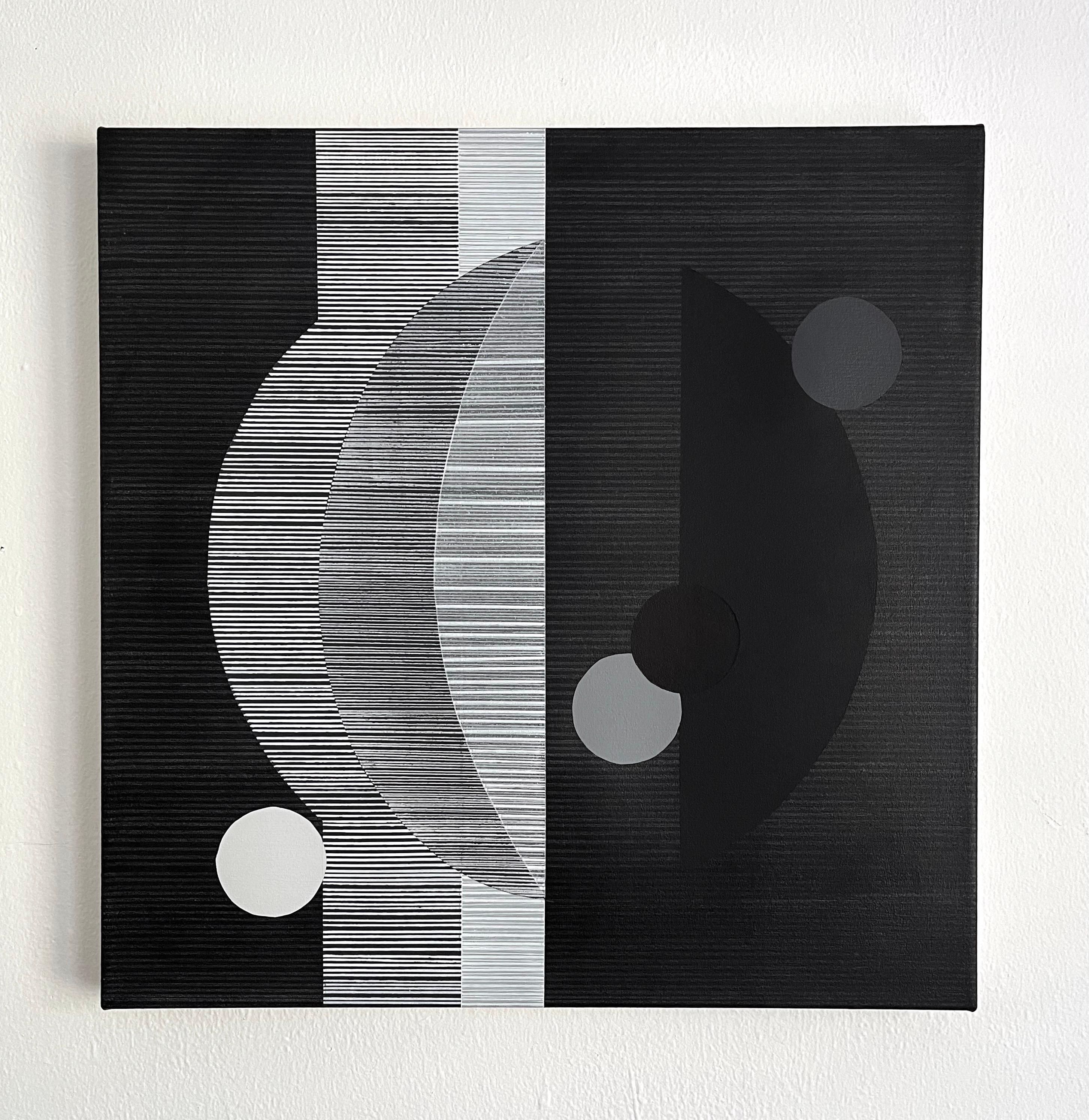 Ideation Station, Abstraktes Gemälde (Schwarz), Abstract Painting, von Patrick Duffy