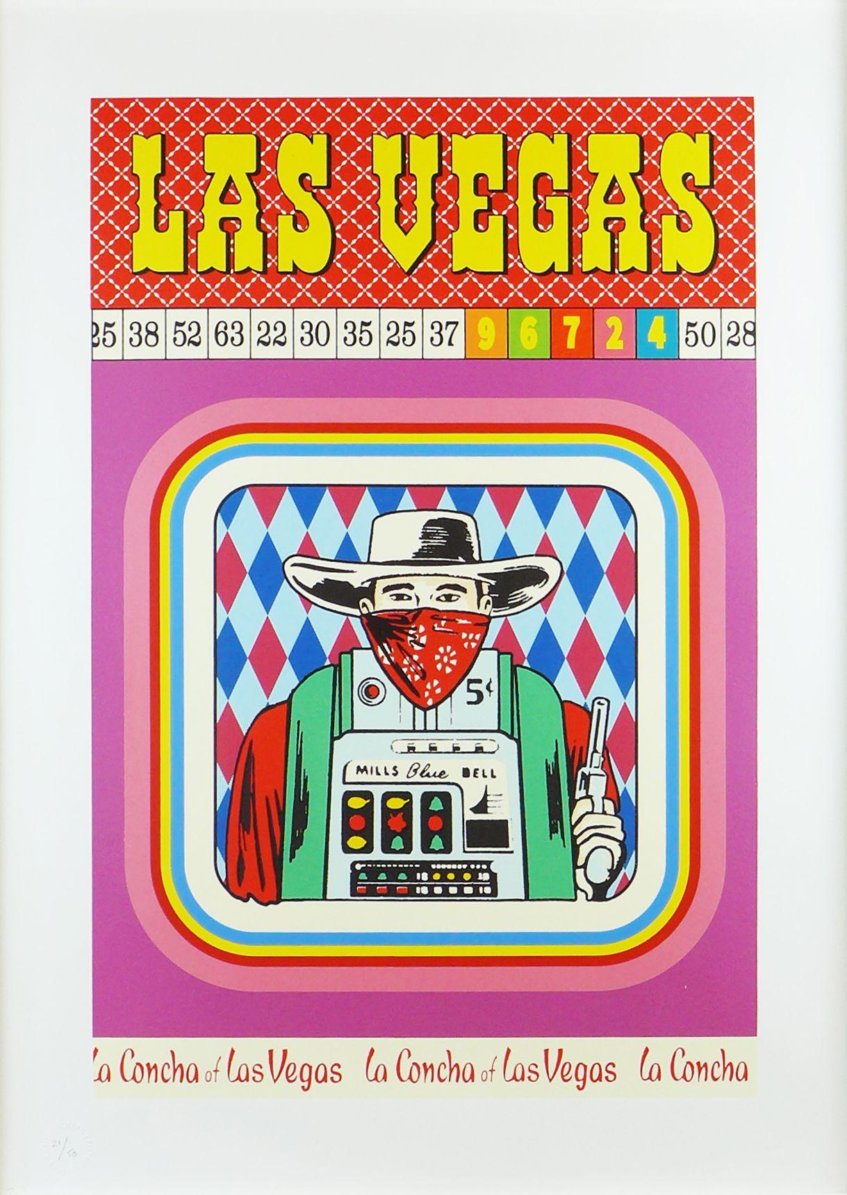 Œuvre imprimée à la main, écran, Las Vegas - Print de Patrick Edgeley