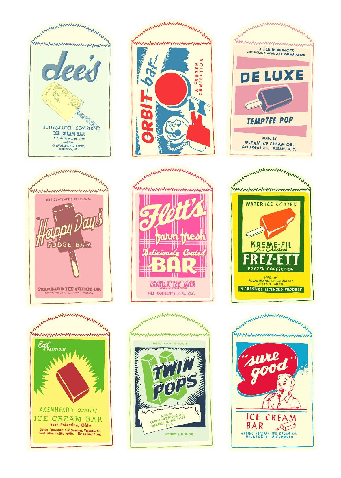Exemplaire rétro crème glacée, œuvre imprimée à la main - Print de Patrick Edgeley