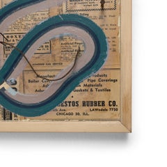 "Huron (Great Lakes), " Mixed Media on Wood Panel, 2023