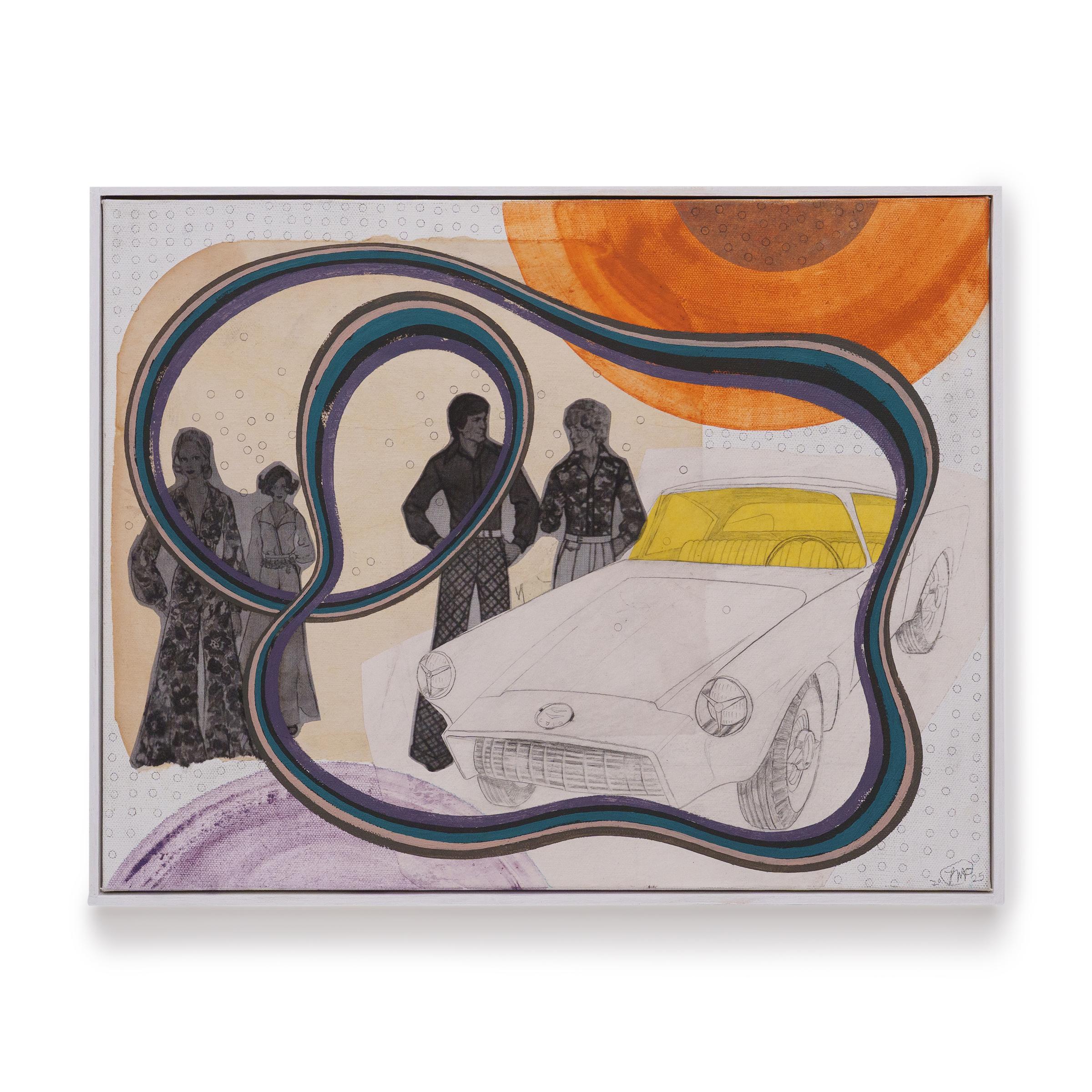 Cool Car, Colored Vinyl, & Circles - Painting by Patrick Fitzgerald