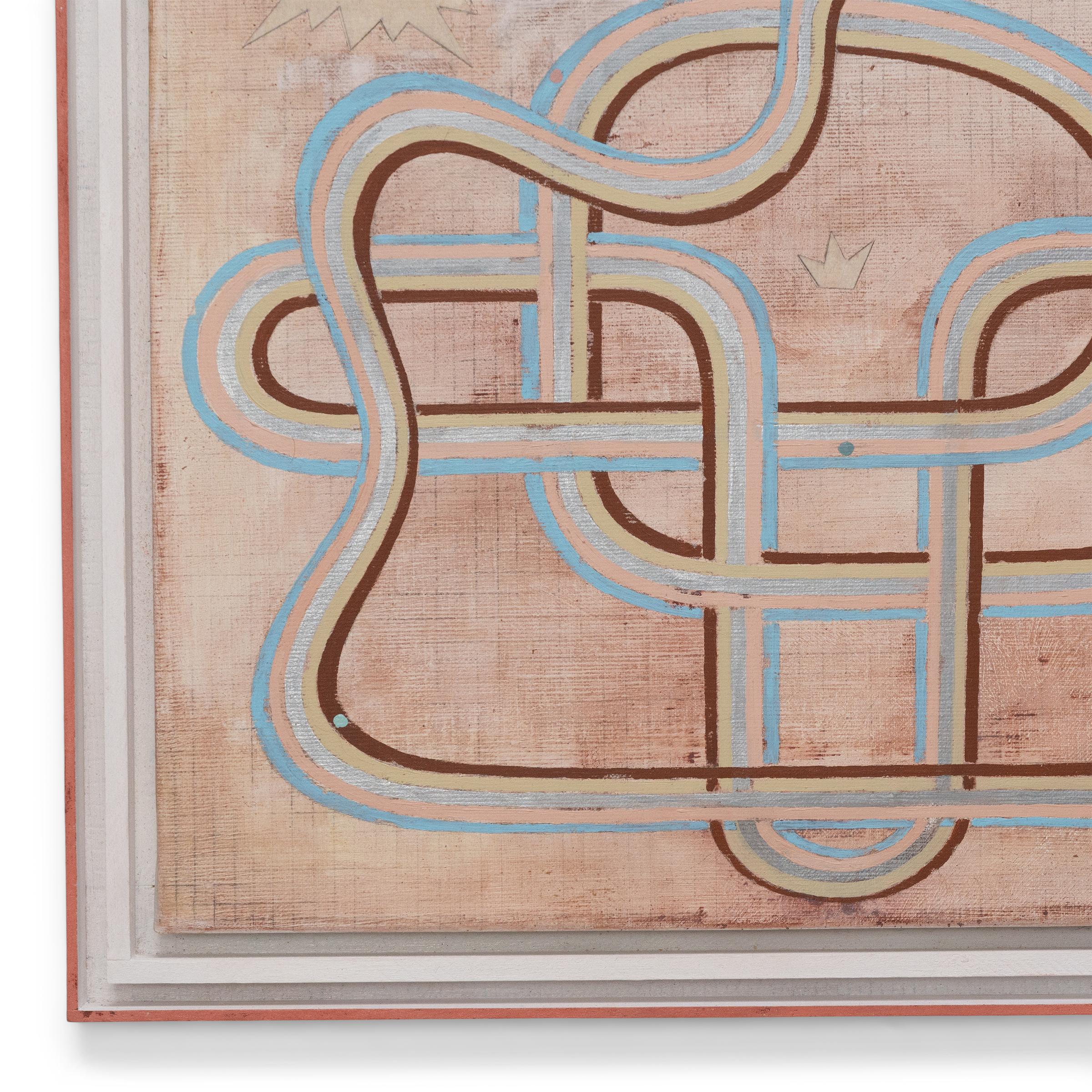 Faster! Faster! - Brown Abstract Painting by Patrick Fitzgerald