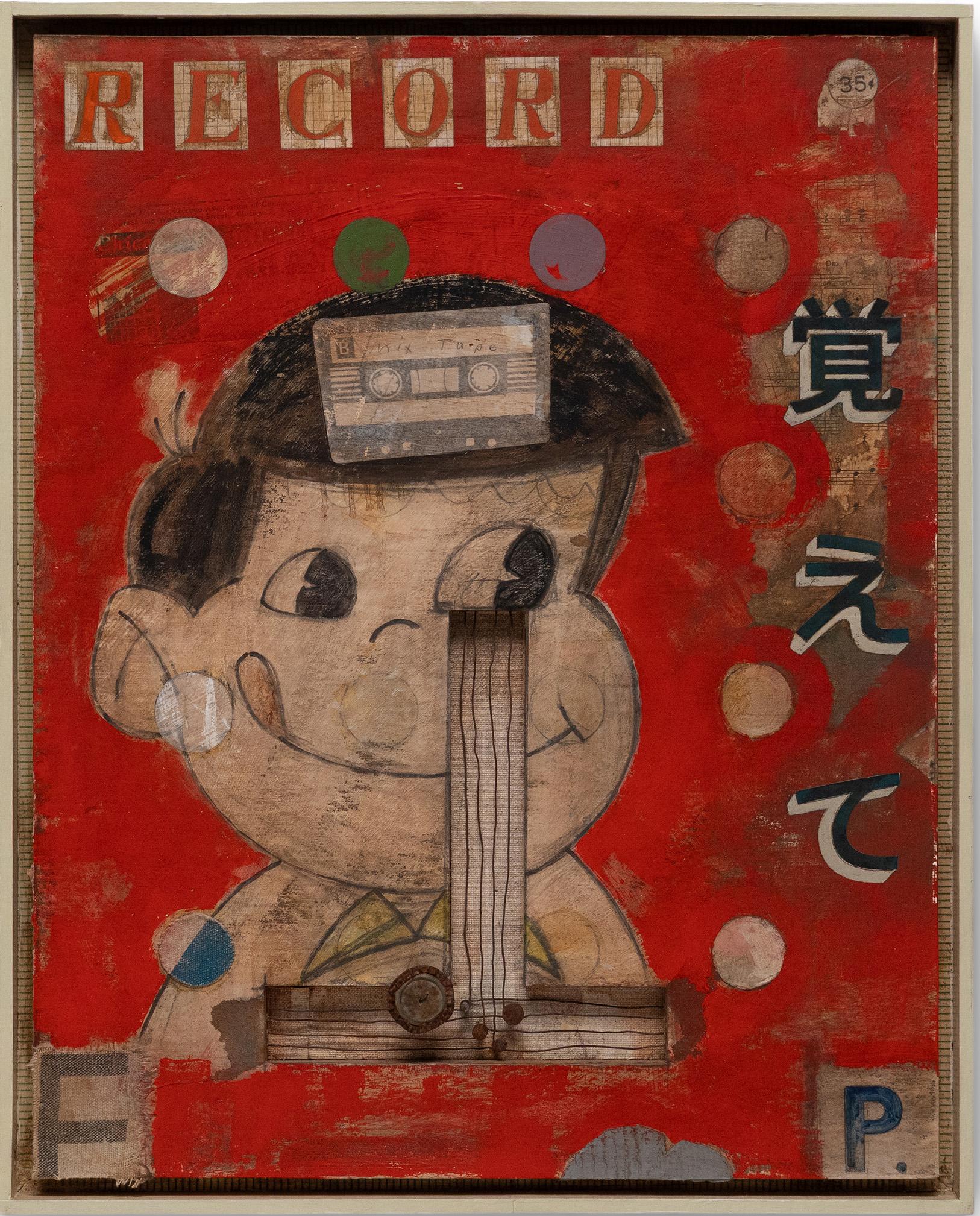 "Mix Tape (Record - Remember)" Mixed-Media Collage