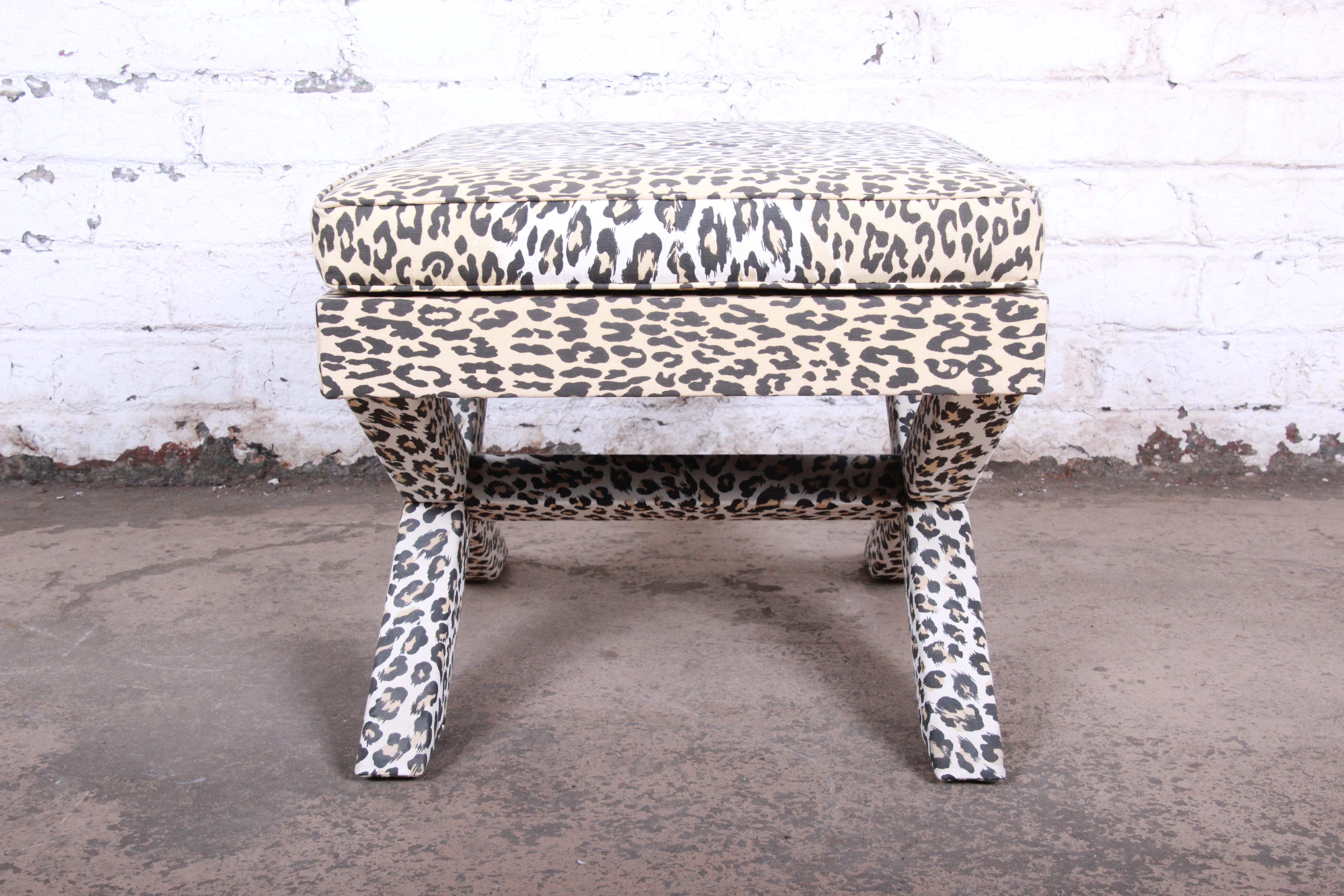 Patrick Frey X-Base Leopard Stool or Ottoman, Paris 4