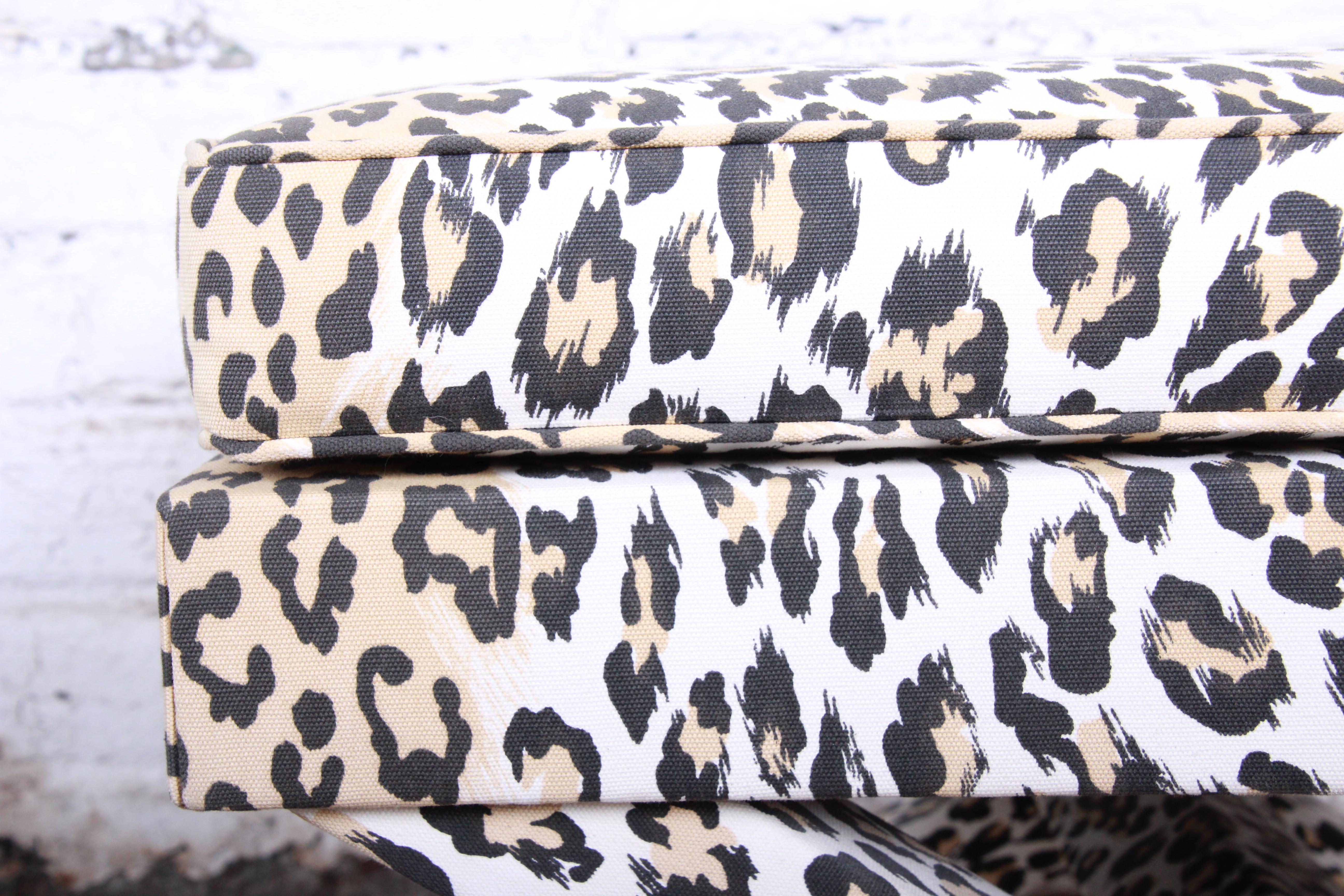 Patrick Frey X-Base Leopard Stool or Ottoman, Paris 5