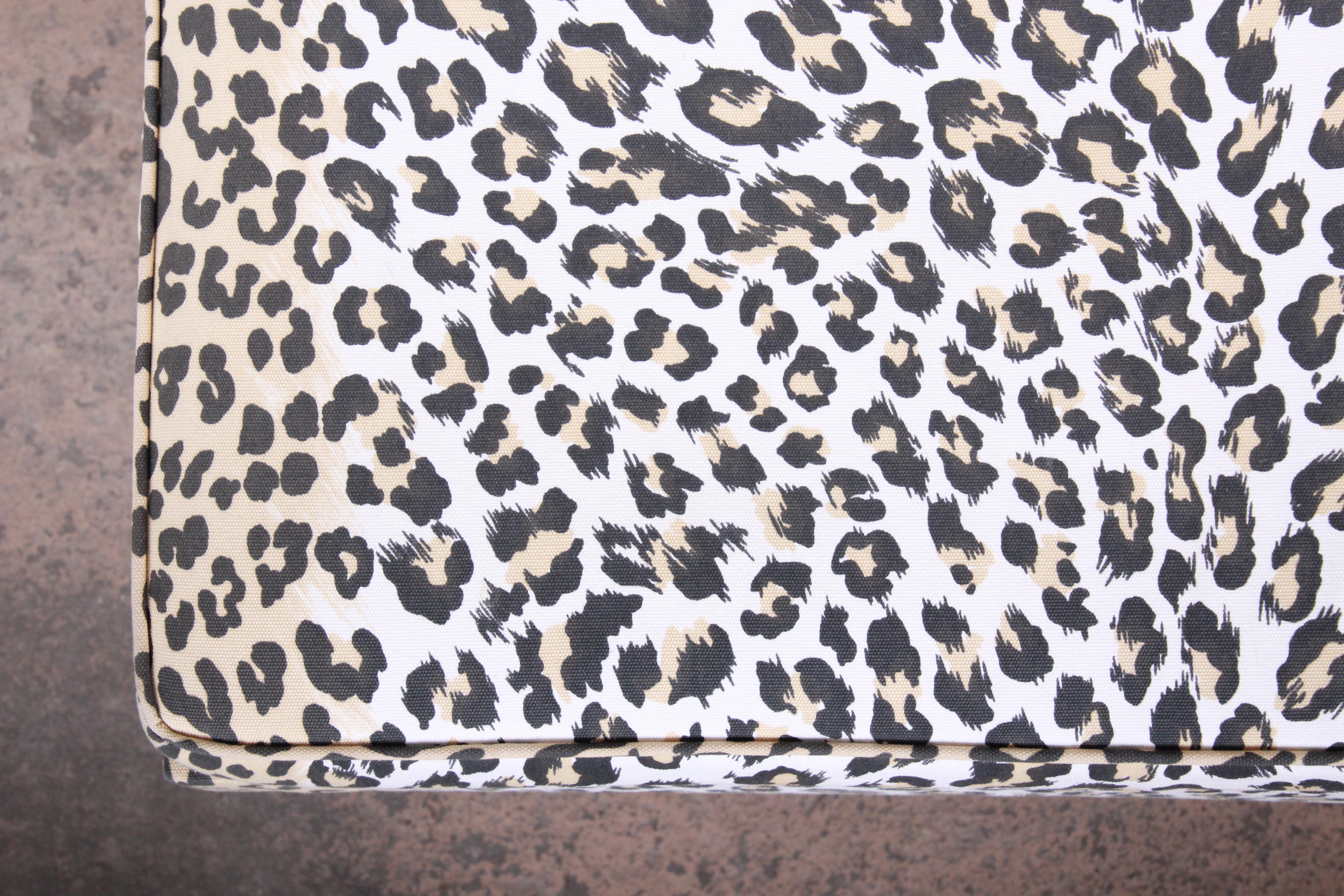 Patrick Frey X-Base Leopard Stool or Ottoman, Paris 1