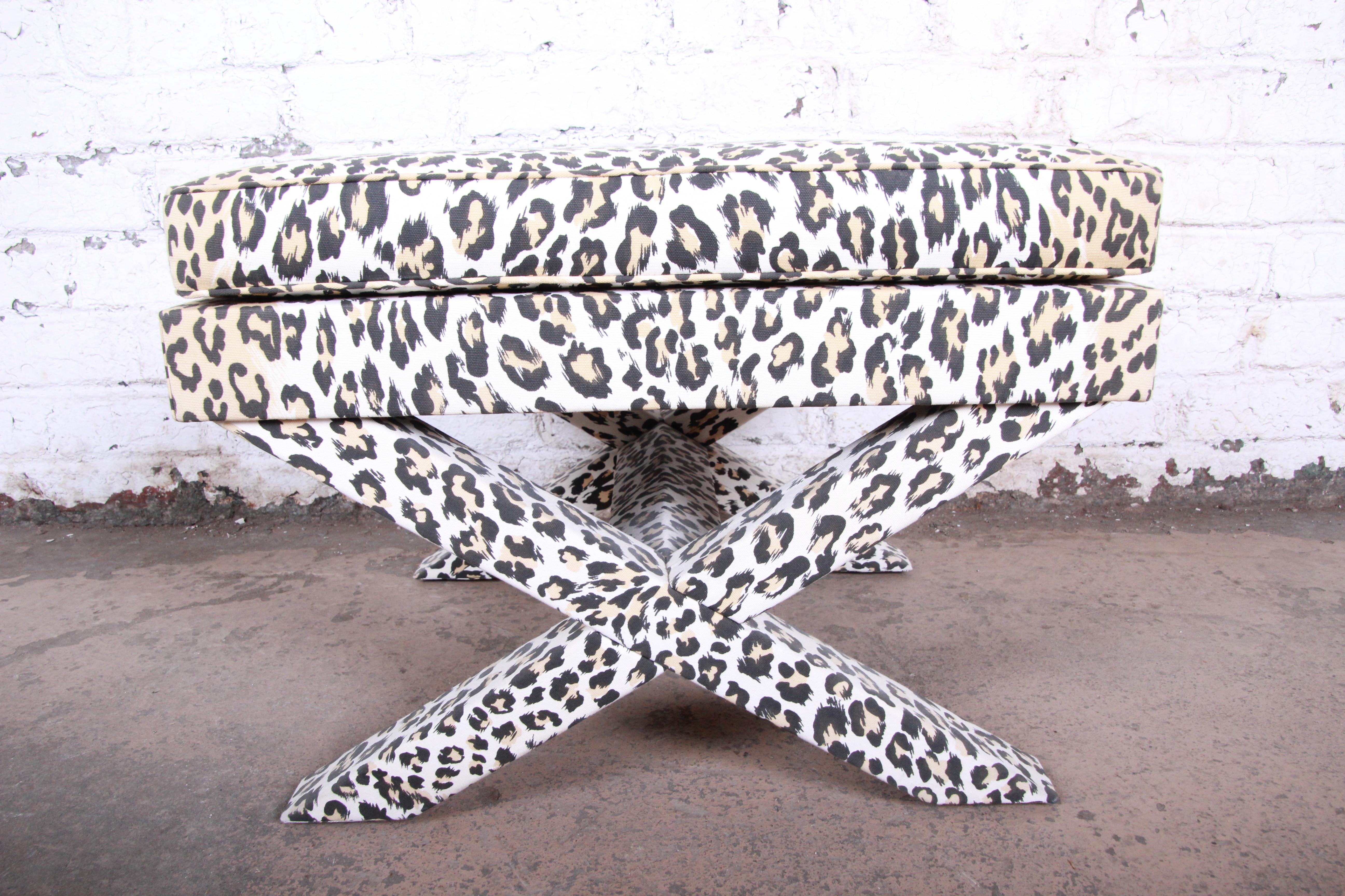 Patrick Frey X-Base Leopard Stool or Ottoman, Paris 2