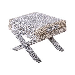 Patrick Frey X-Base Leopard Stool or Ottoman, Paris