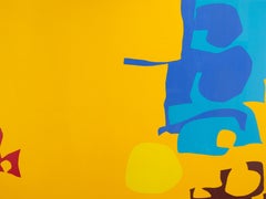 Blues Dovetailed in Yellow, 1970 - Serigrafía abstracta de colores brillantes