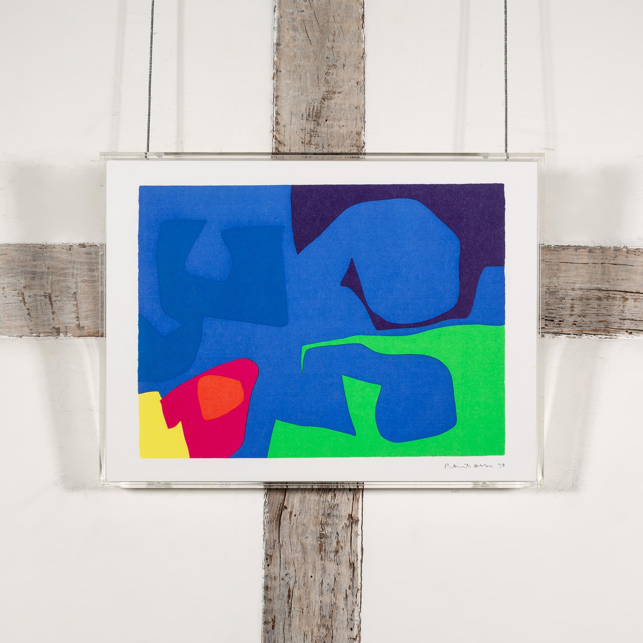 January 1973 : 19 (DRU Christmas Card), 1976 - Abstract Colourful Screenprint - Print by Patrick Heron