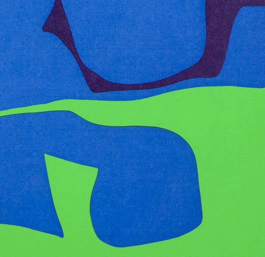 This screenprint was commissioned by the Design Research Unit as their Christmas card for 1976. It is a reinterpretation of Patrick Heron’s 1973 screenprint 'JANUARY 1973 : 19'.

Patrick Heron was a painter, textile designer and writer on art. He