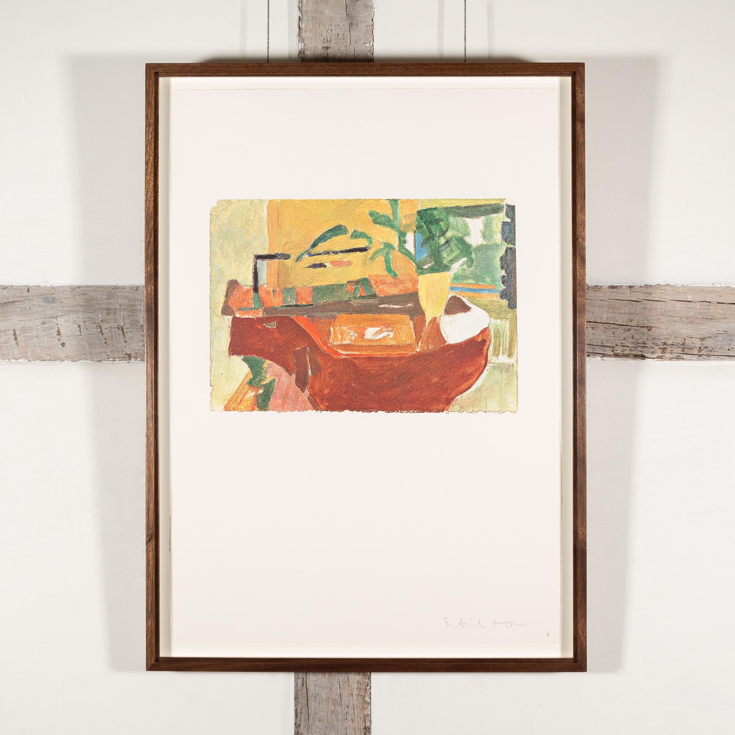 Shapes of Colour 3 - 1978 Patrick Heron Print, Brown, Green + Yellow For Sale 1